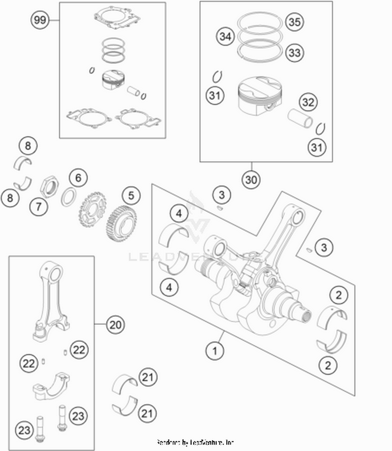 30 CRANKSHAFT, PISTON