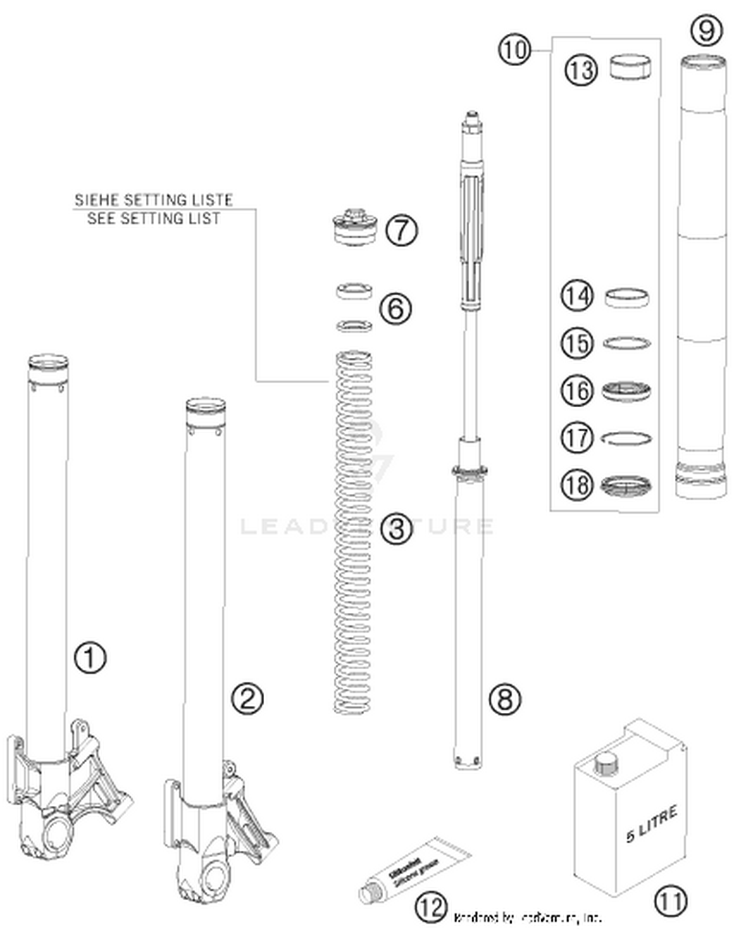 01 FRONT FORK DISASSEMBLED