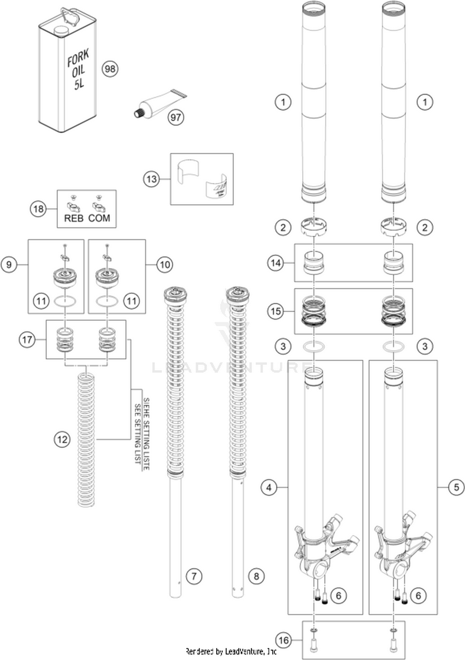 01 FRONT FORK DISASSEMBLED