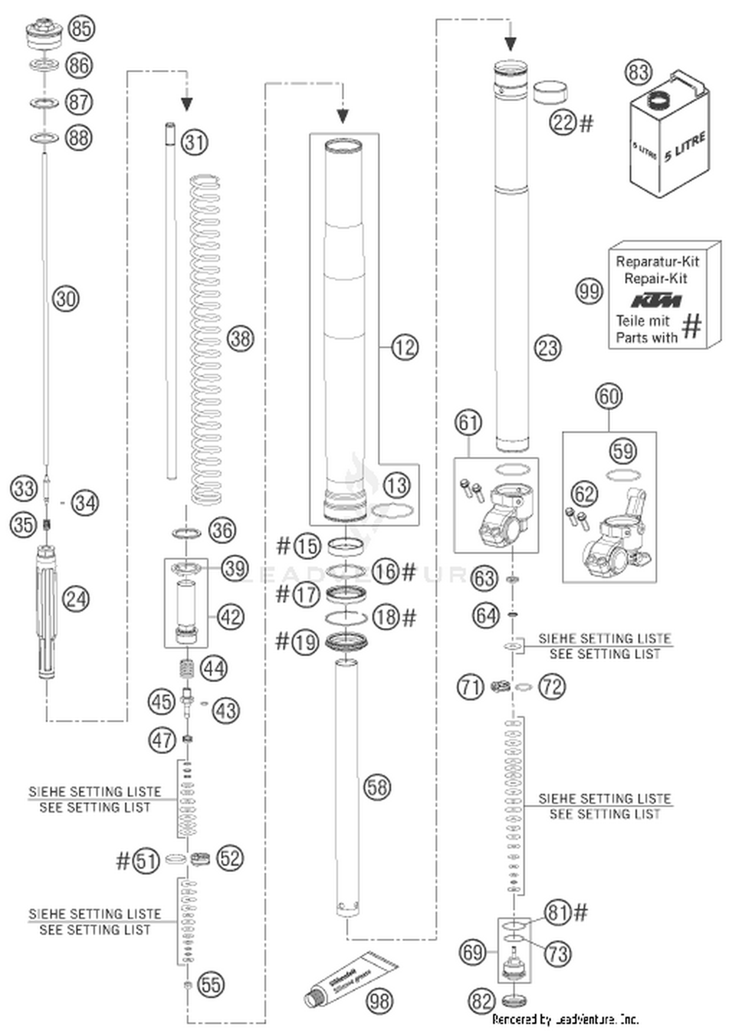 01 FRONT FORK DISASSEMBLED