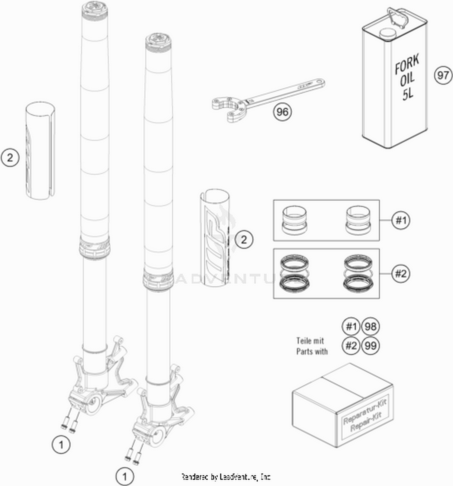 01 FRONT FORK DISASSEMBLED