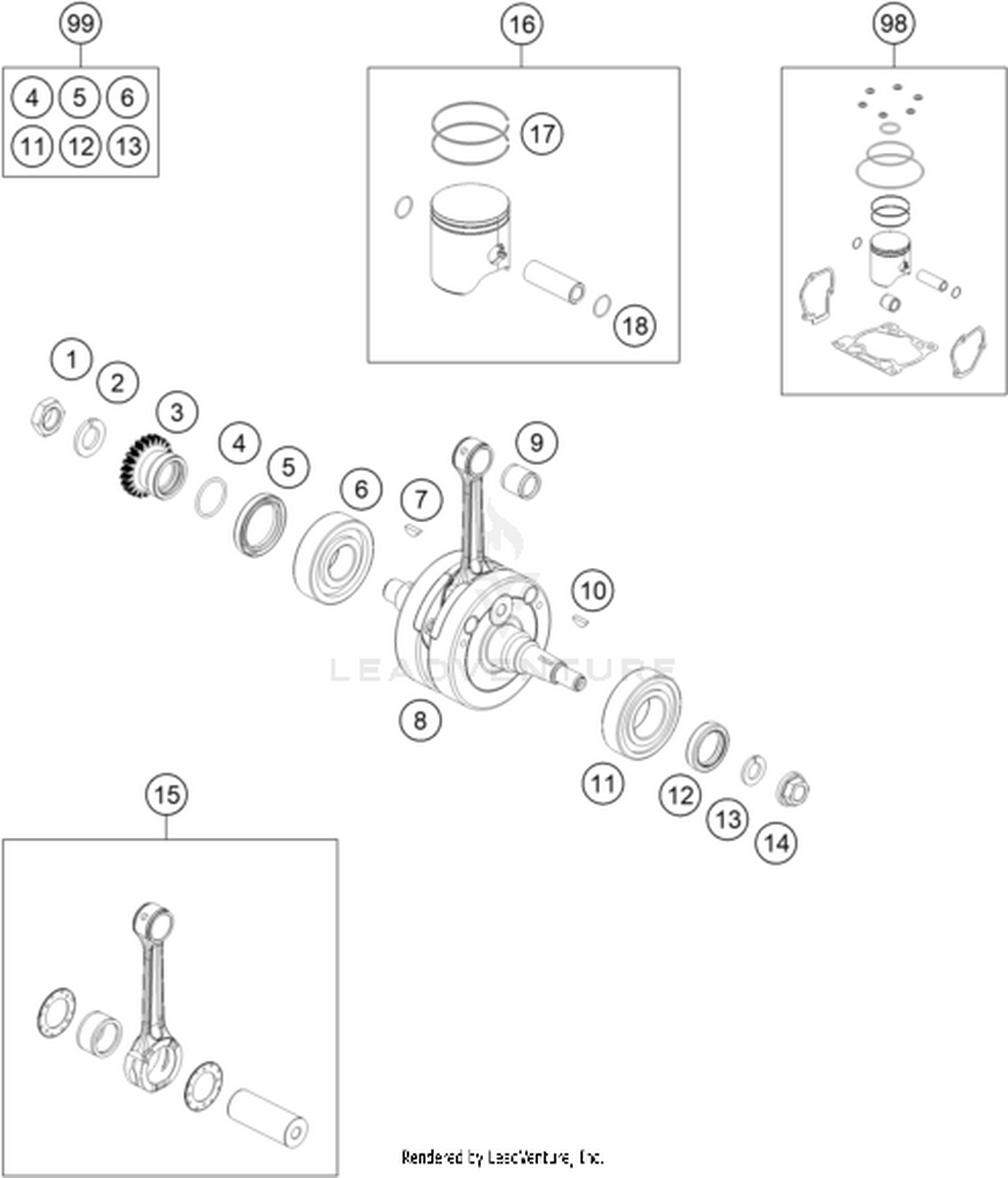 30 CRANKSHAFT, PISTON