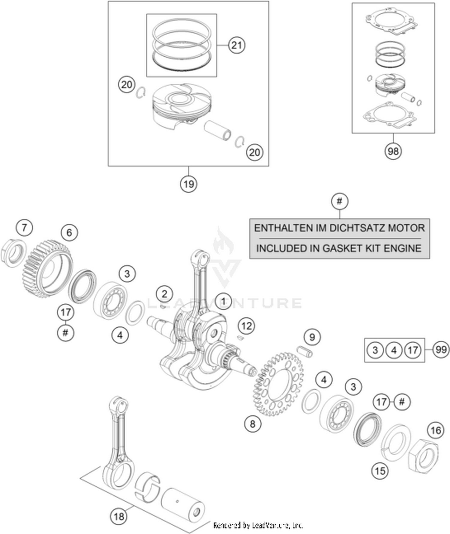 30 CRANKSHAFT, PISTON