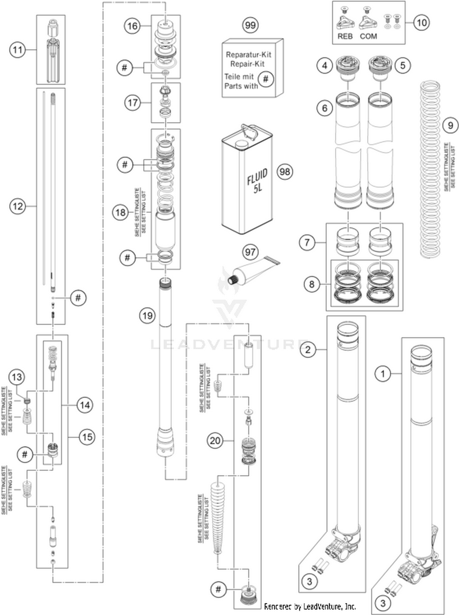 01 FRONT FORK DISASSEMBLED