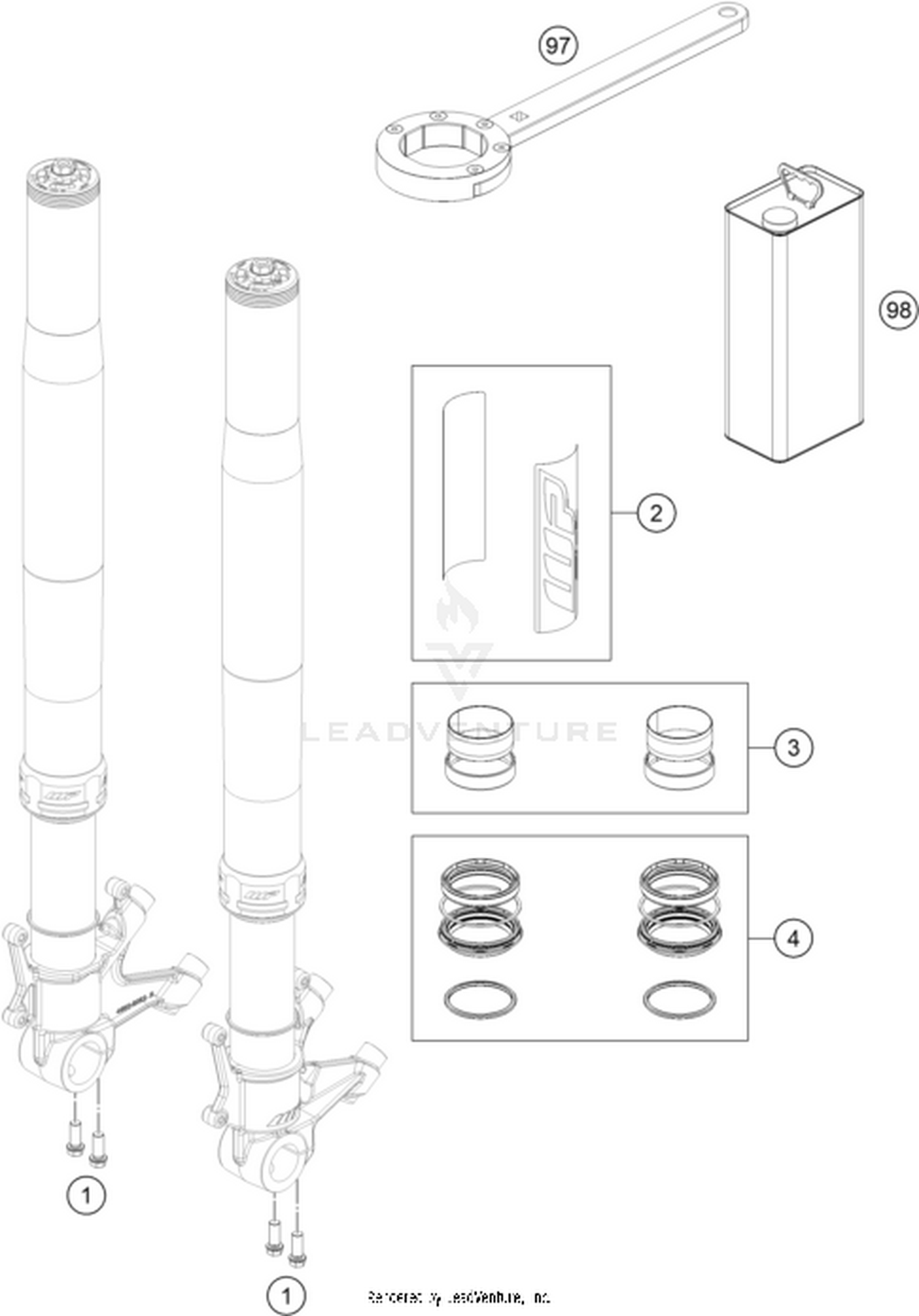 01 FRONT FORK DISASSEMBLED