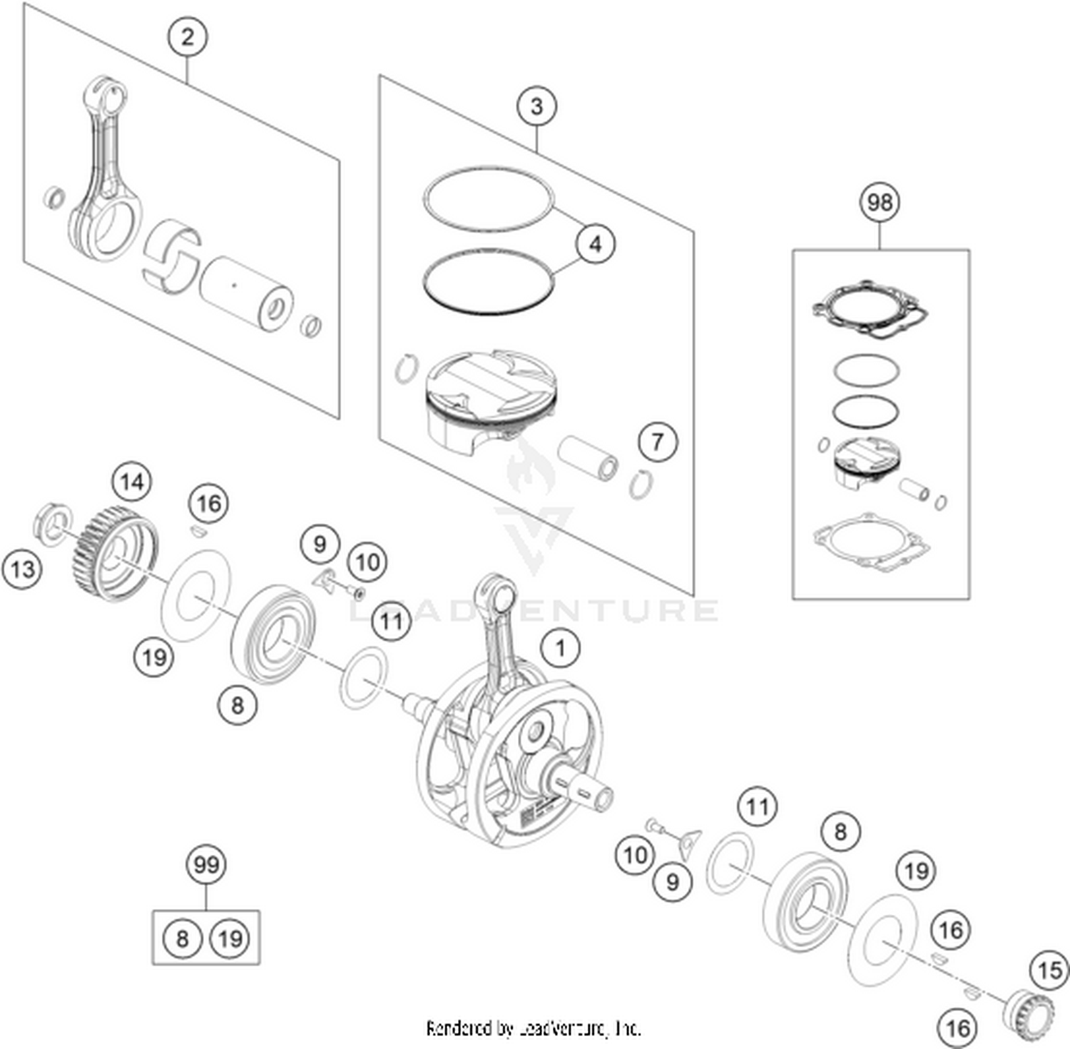 30 CRANKSHAFT, PISTON
