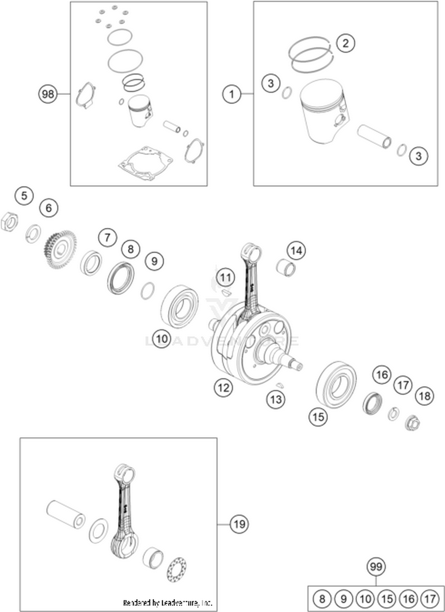 30 CRANKSHAFT, PISTON