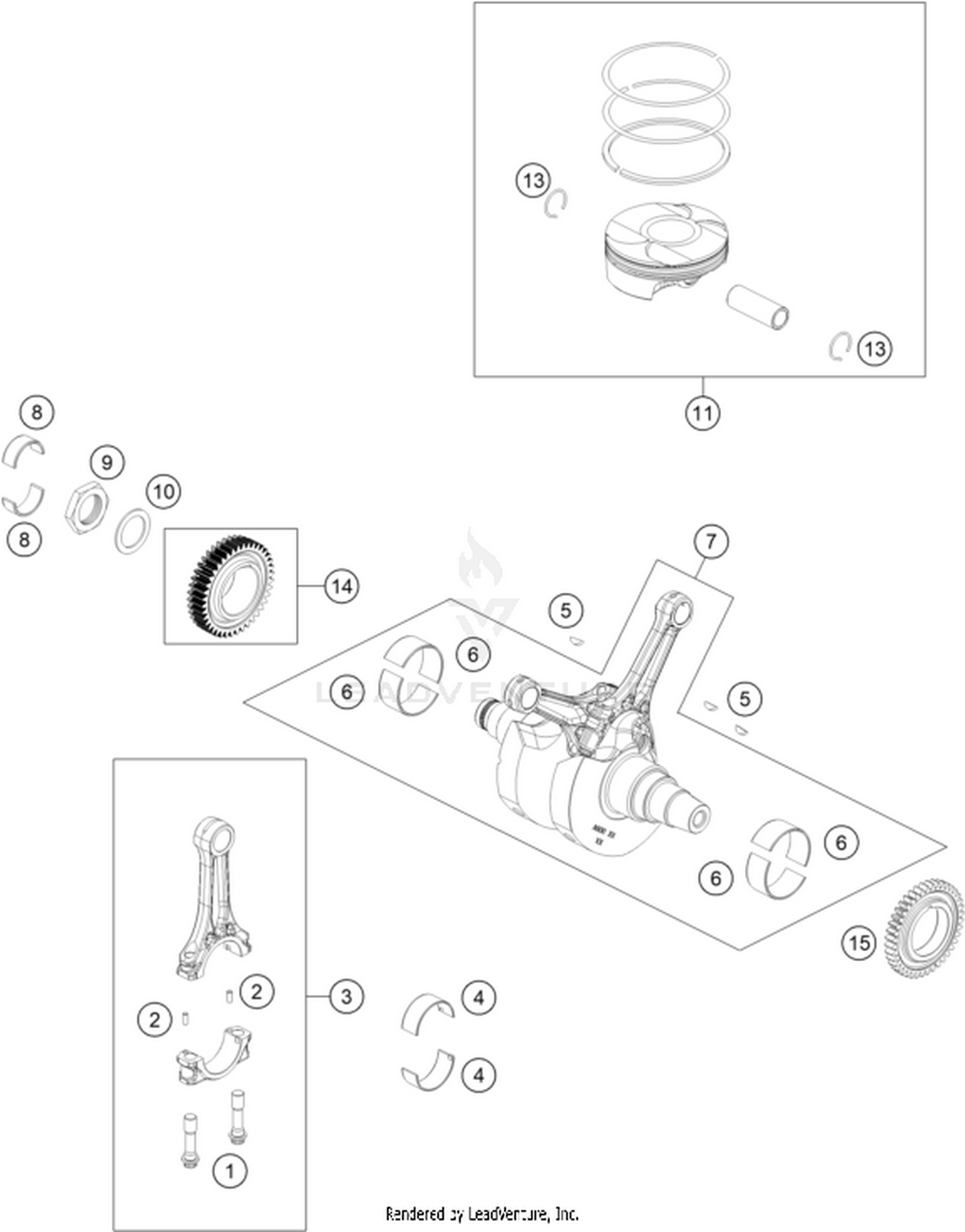 30 CRANKSHAFT, PISTON