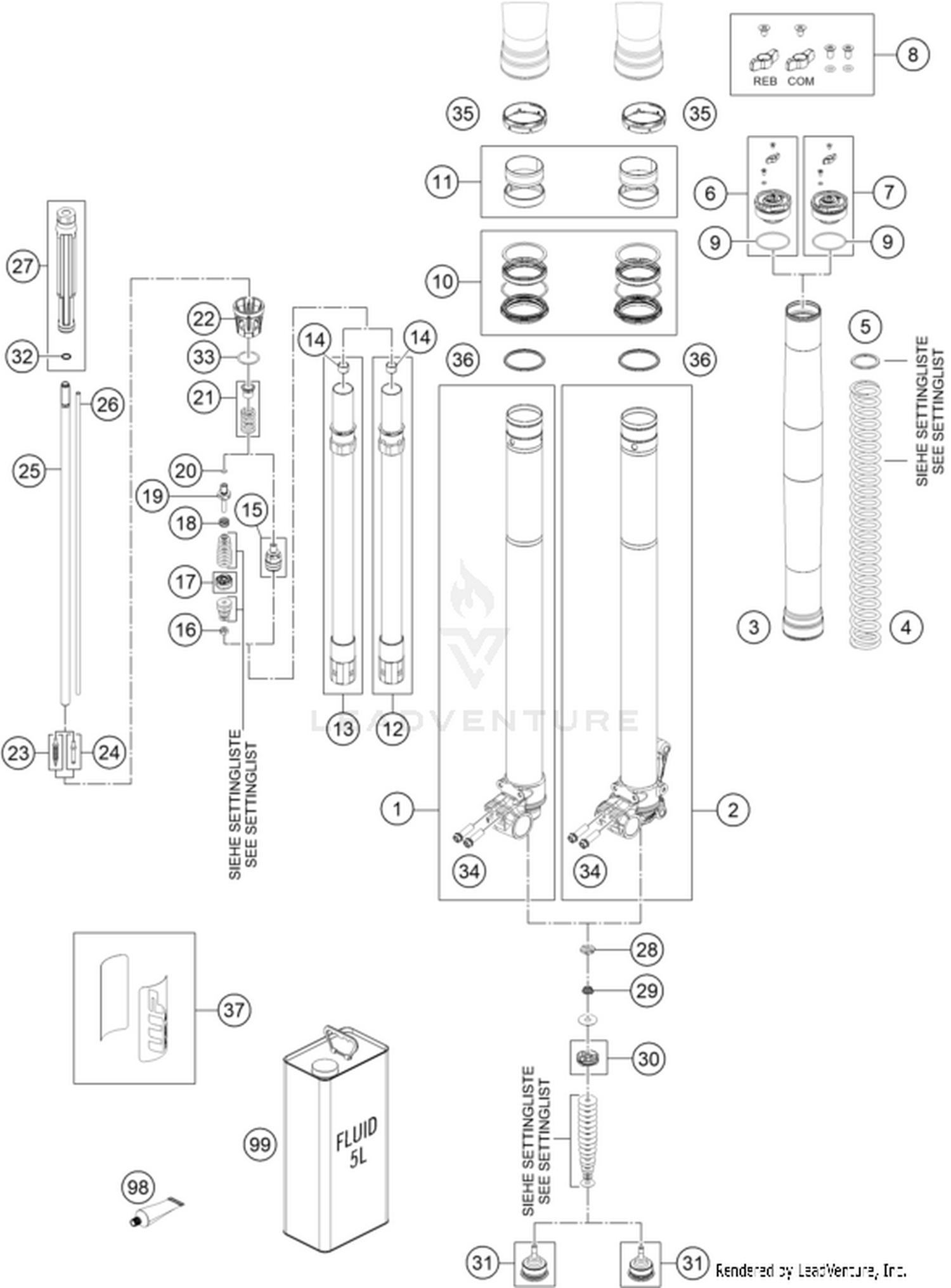 01 FRONT FORK DISASSEMBLED