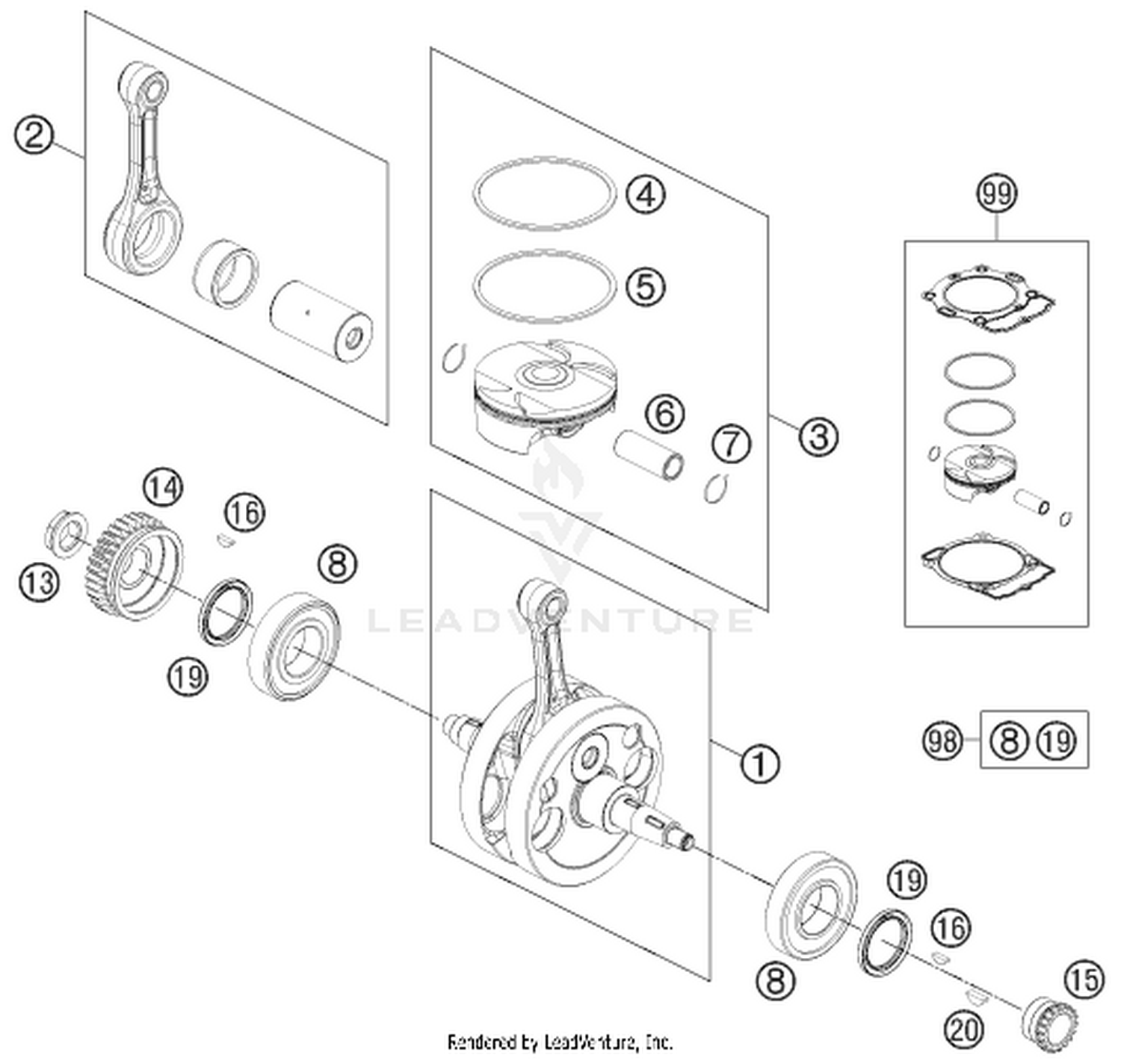 30 CRANKSHAFT, PISTON