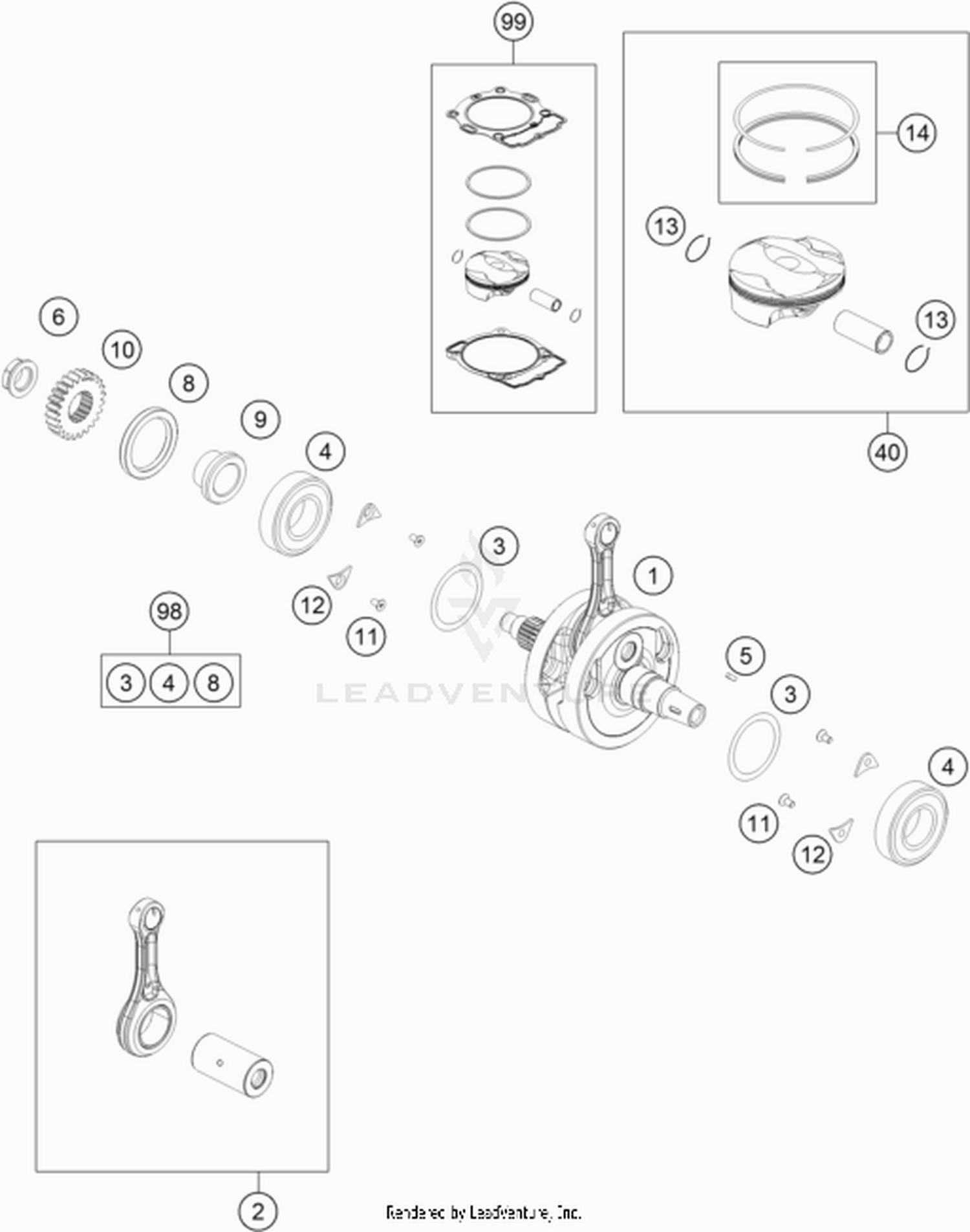 30 CRANKSHAFT, PISTON