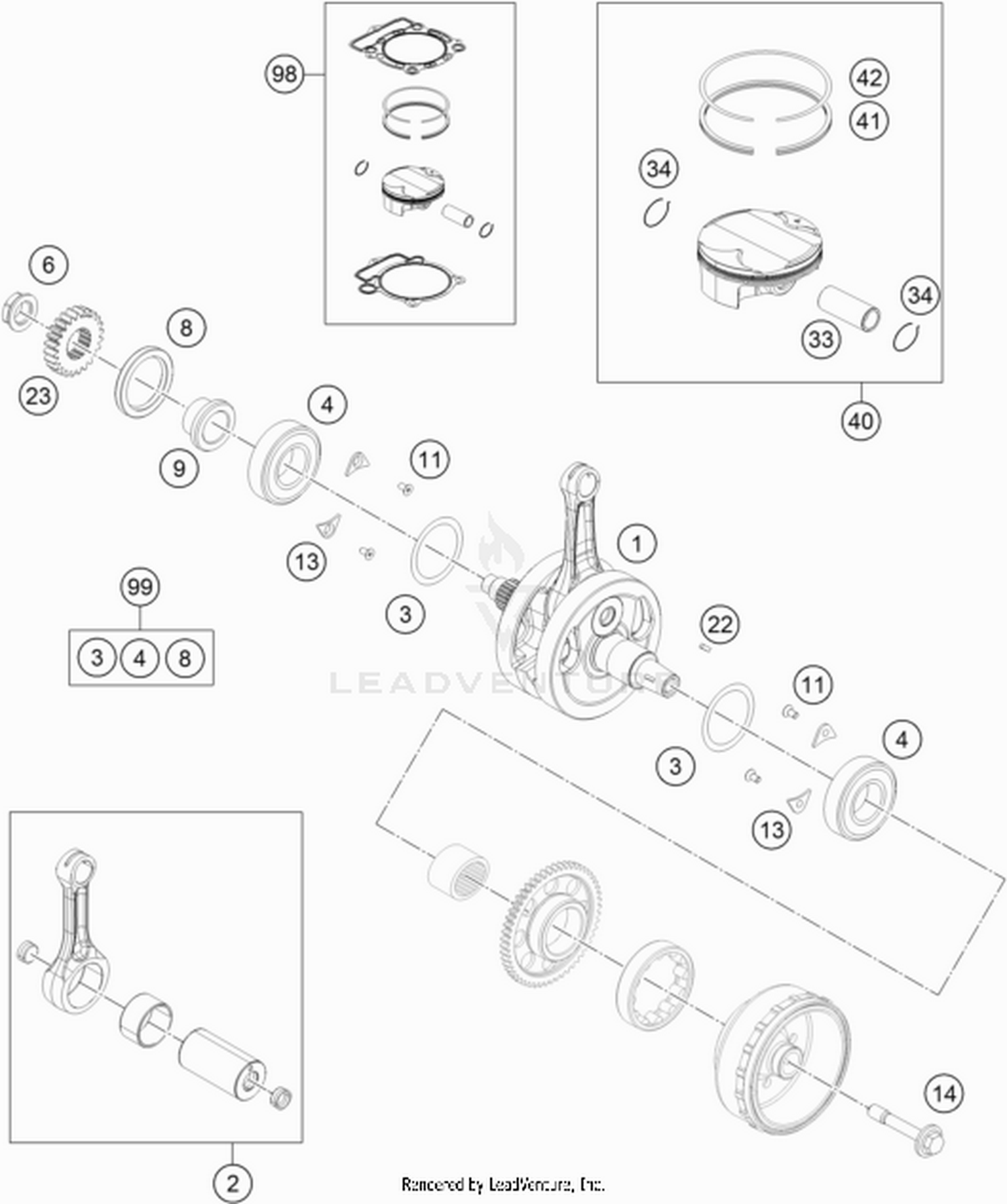 30 CRANKSHAFT, PISTON