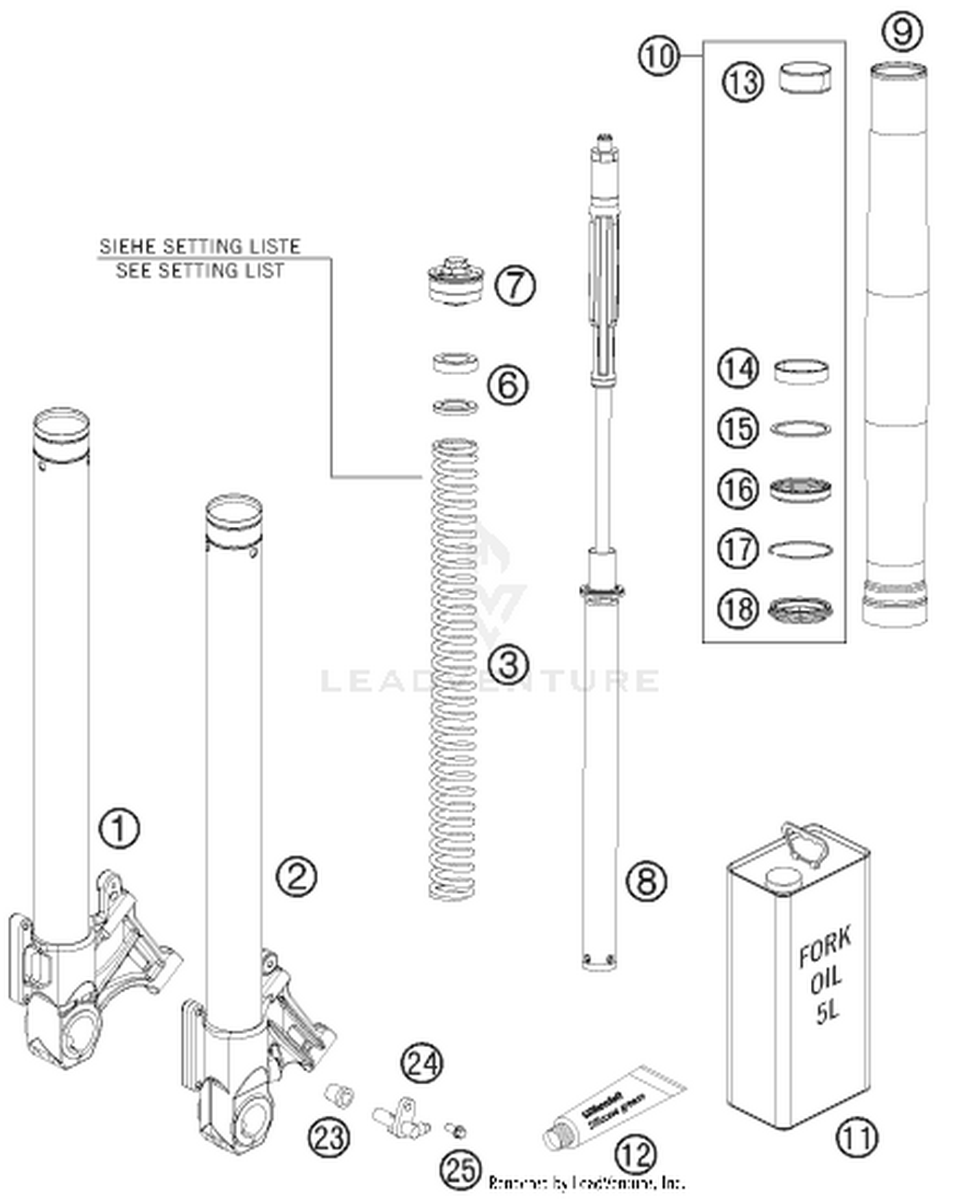 01 FRONT FORK DISASSEMBLED