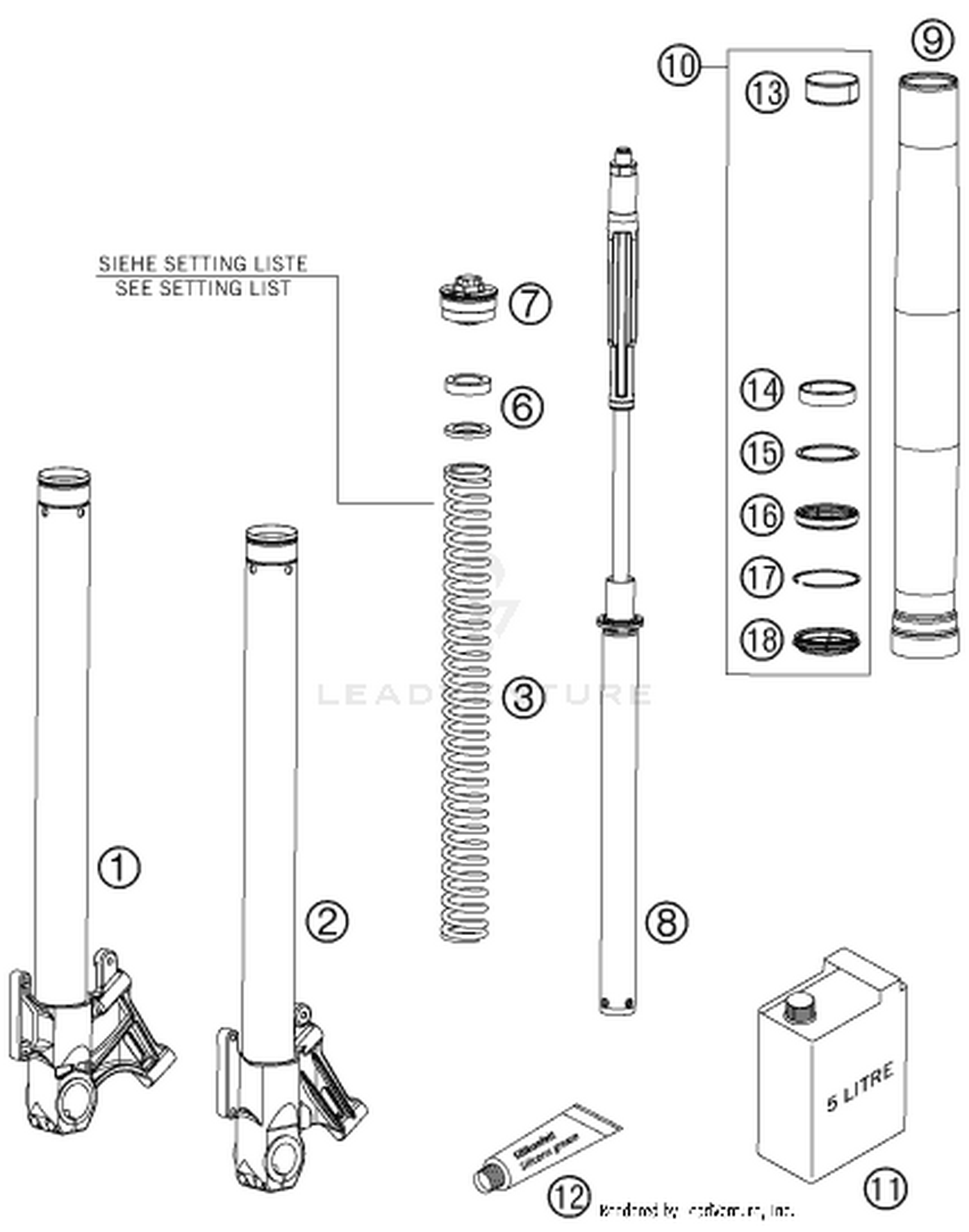 01 FRONT FORK DISASSEMBLED
