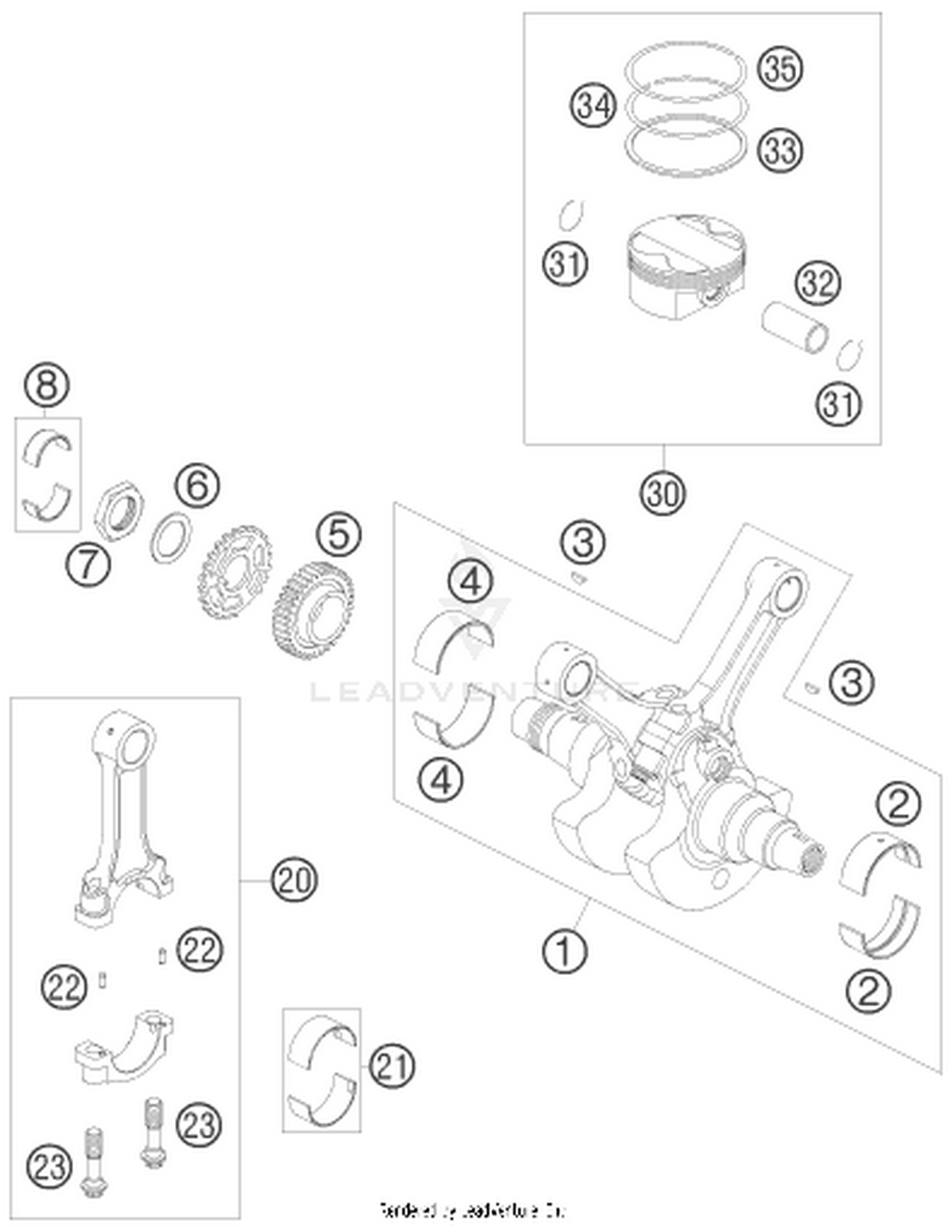 30 CRANKSHAFT, PISTON