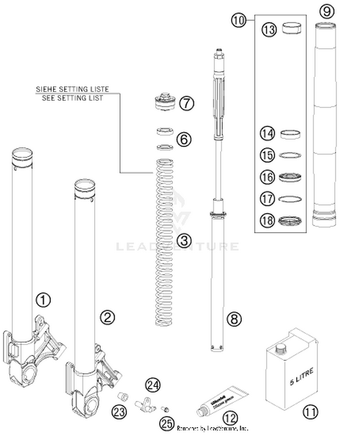 01 FRONT FORK DISASSEMBLED