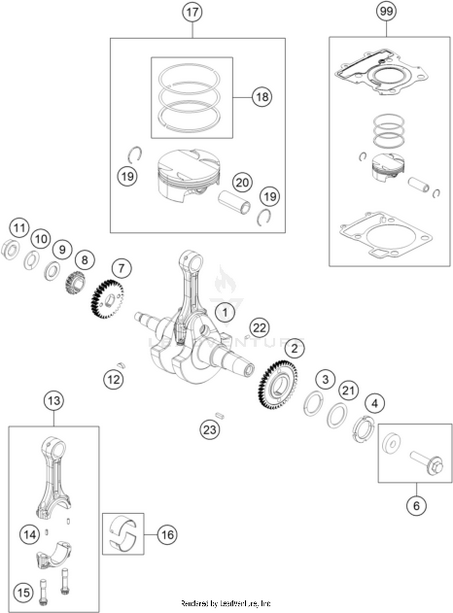 30 CRANKSHAFT, PISTON