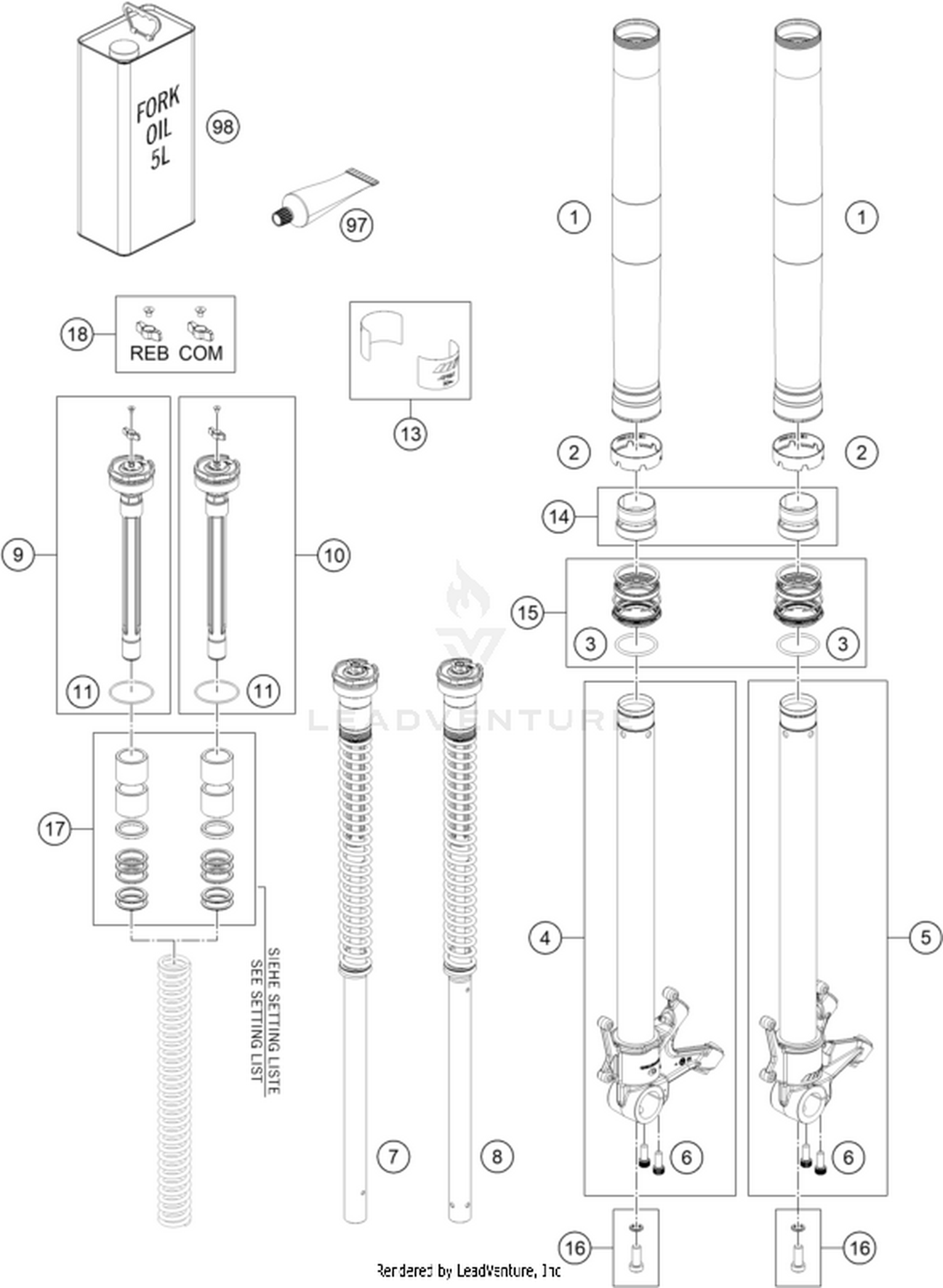 01 FRONT FORK DISASSEMBLED
