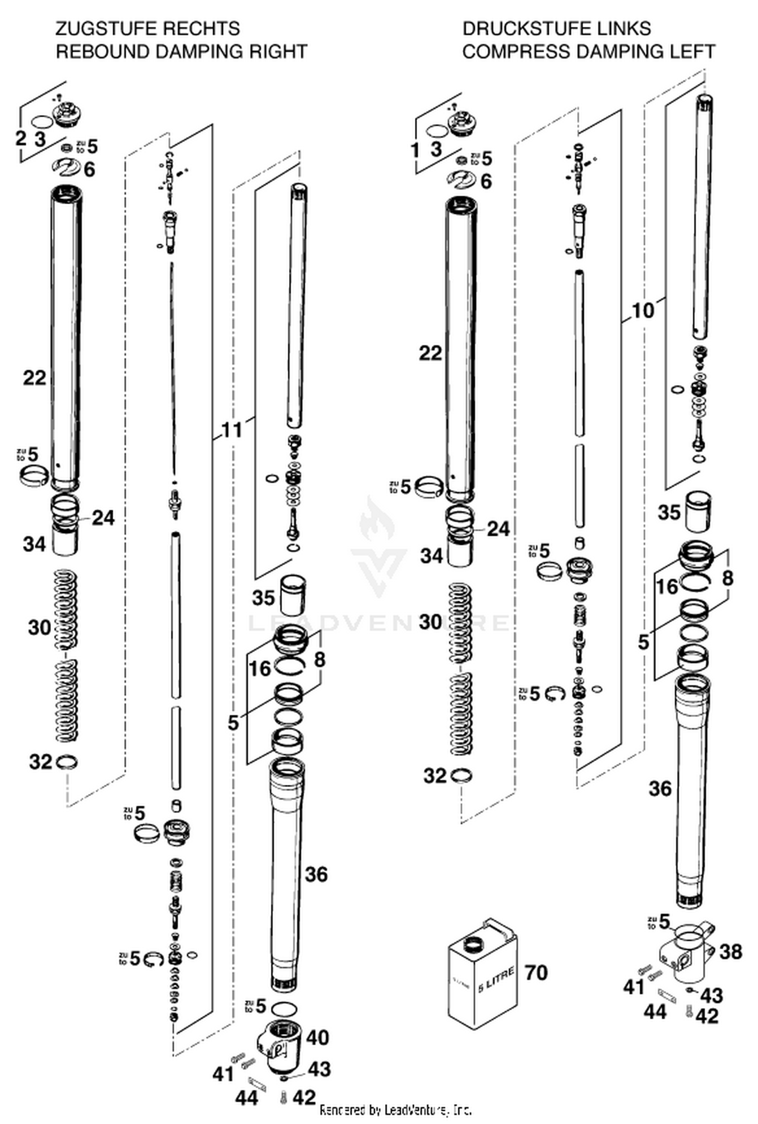 01 FRONT FORK DISASSEMBLED