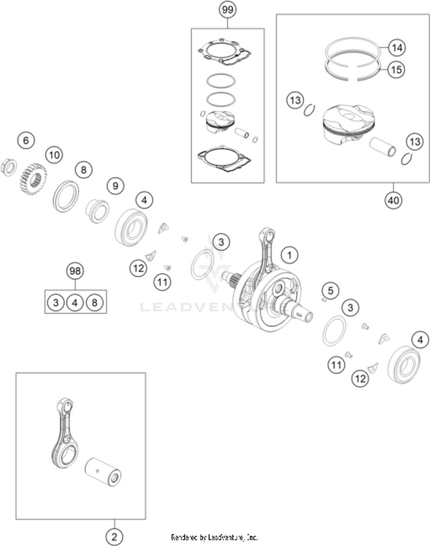 30 CRANKSHAFT, PISTON