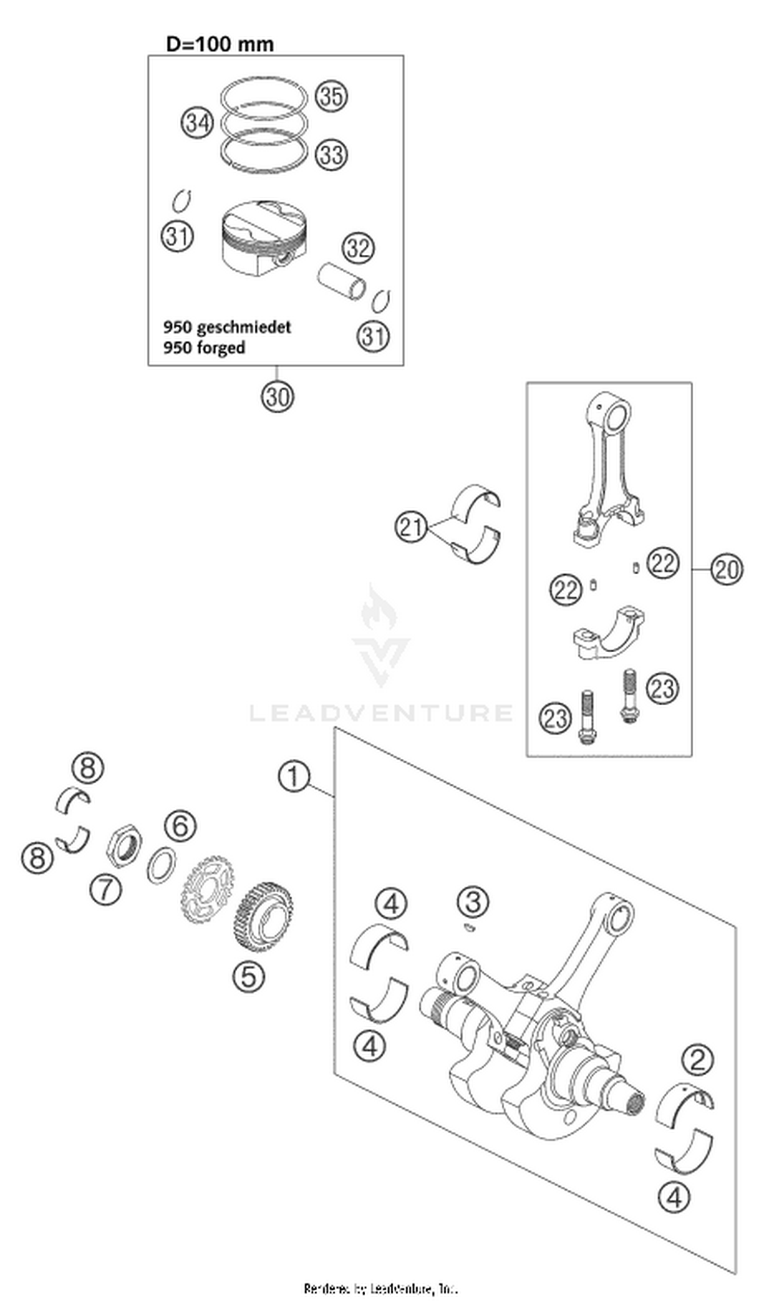 30 CRANKSHAFT, PISTON
