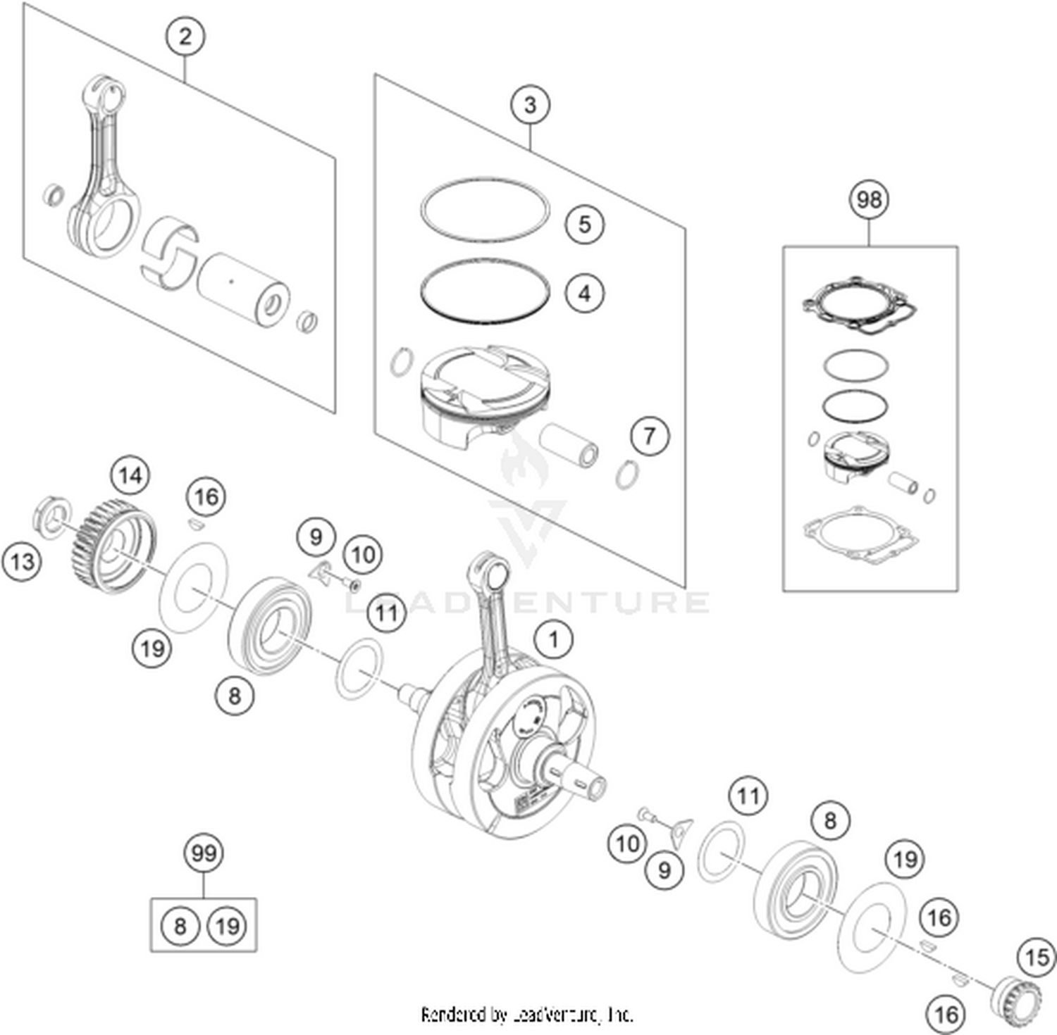 30 CRANKSHAFT, PISTON