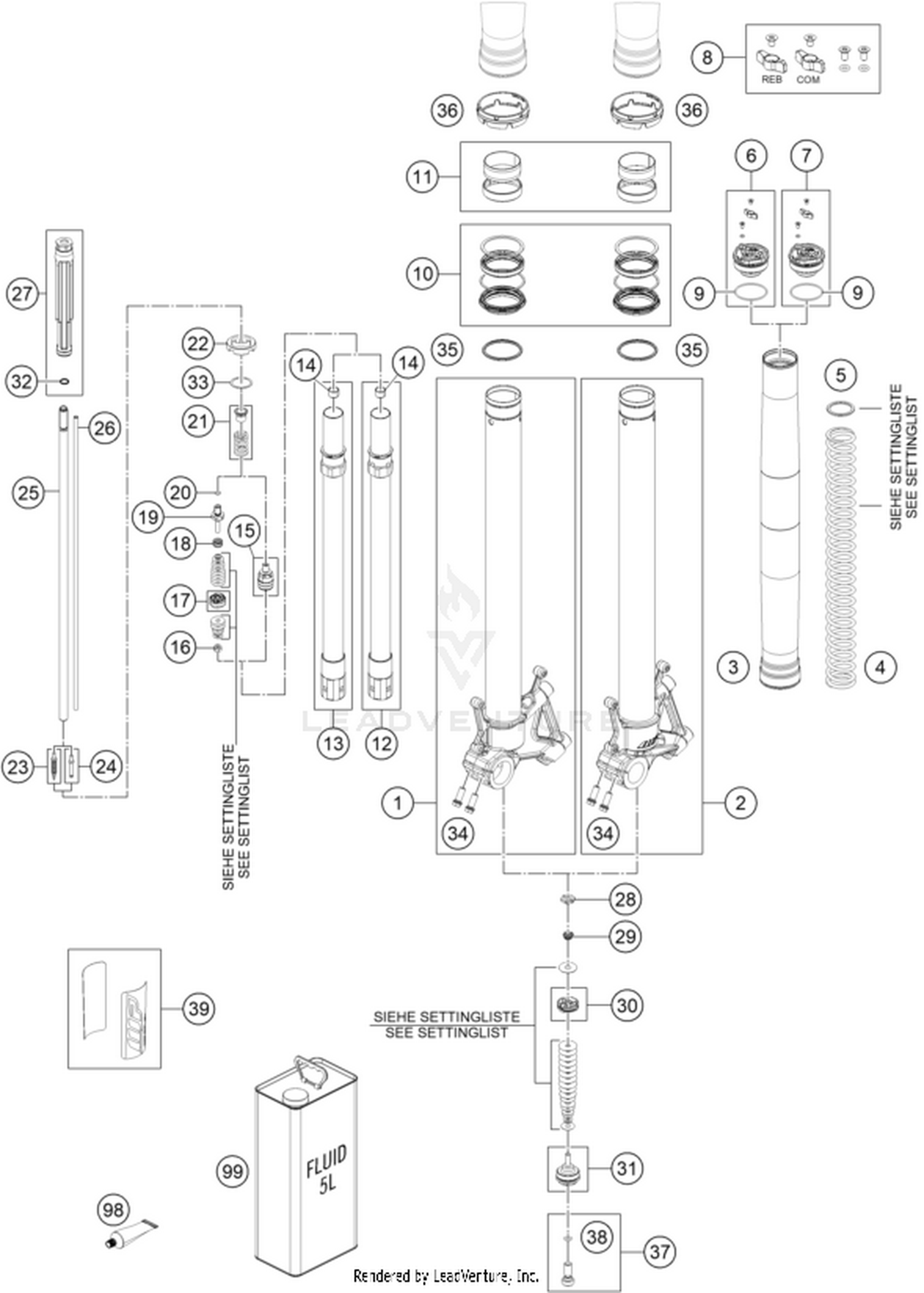 01 FRONT FORK DISASSEMBLED