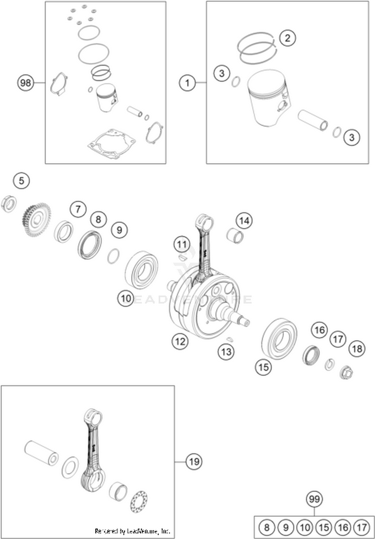 30 CRANKSHAFT, PISTON