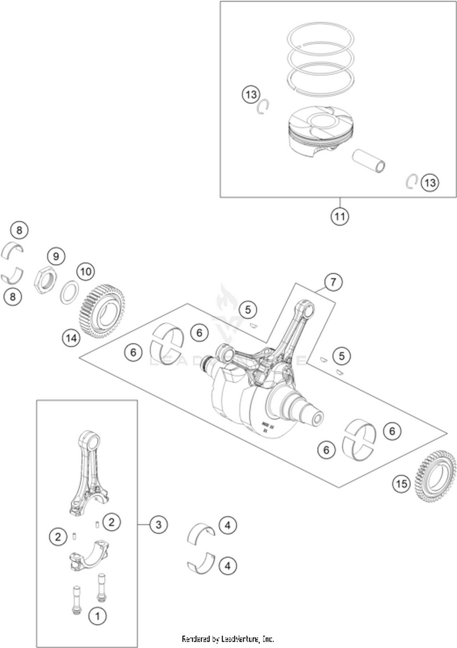 30 CRANKSHAFT, PISTON