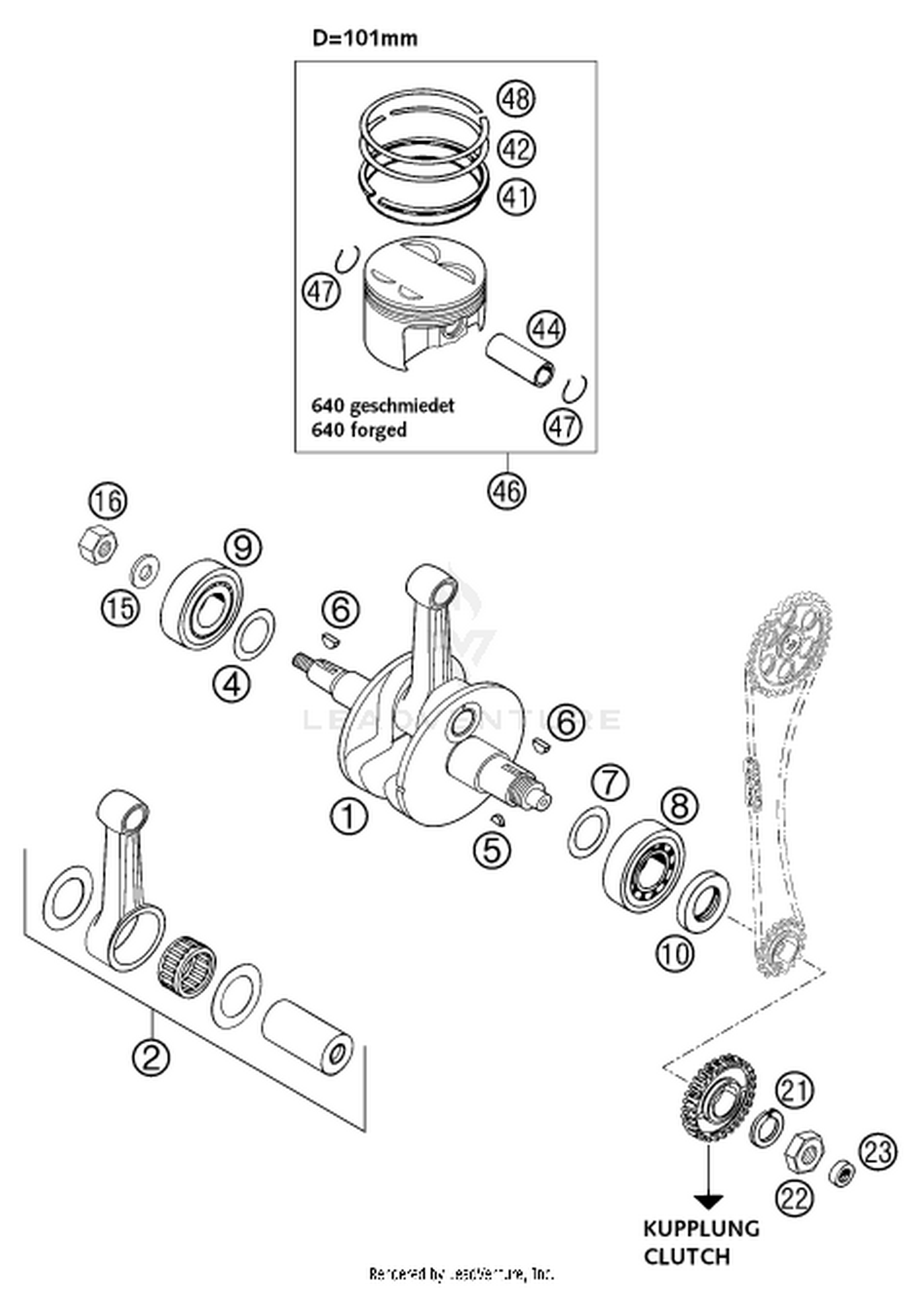30 CRANKSHAFT, PISTON