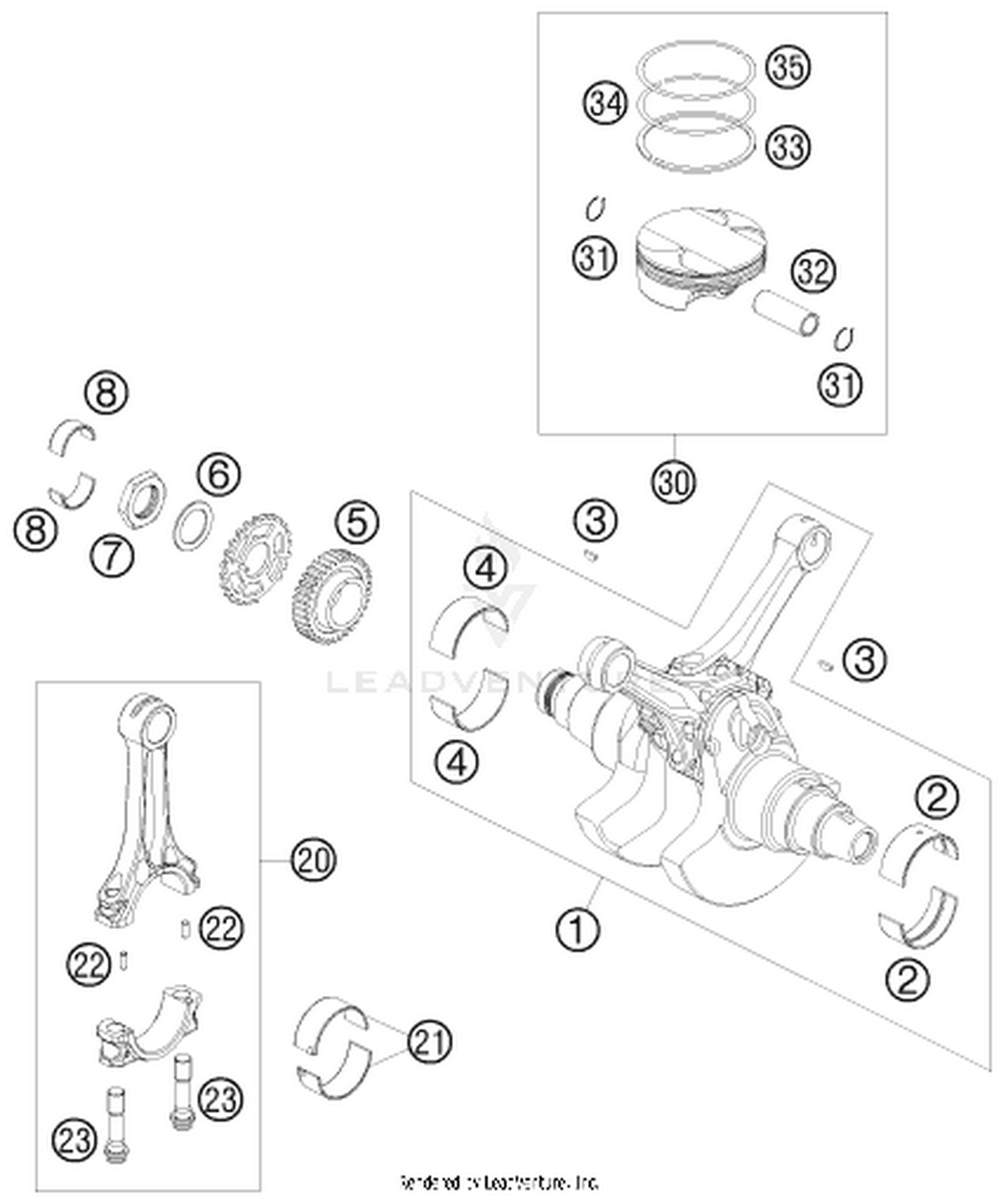 30 CRANKSHAFT, PISTON