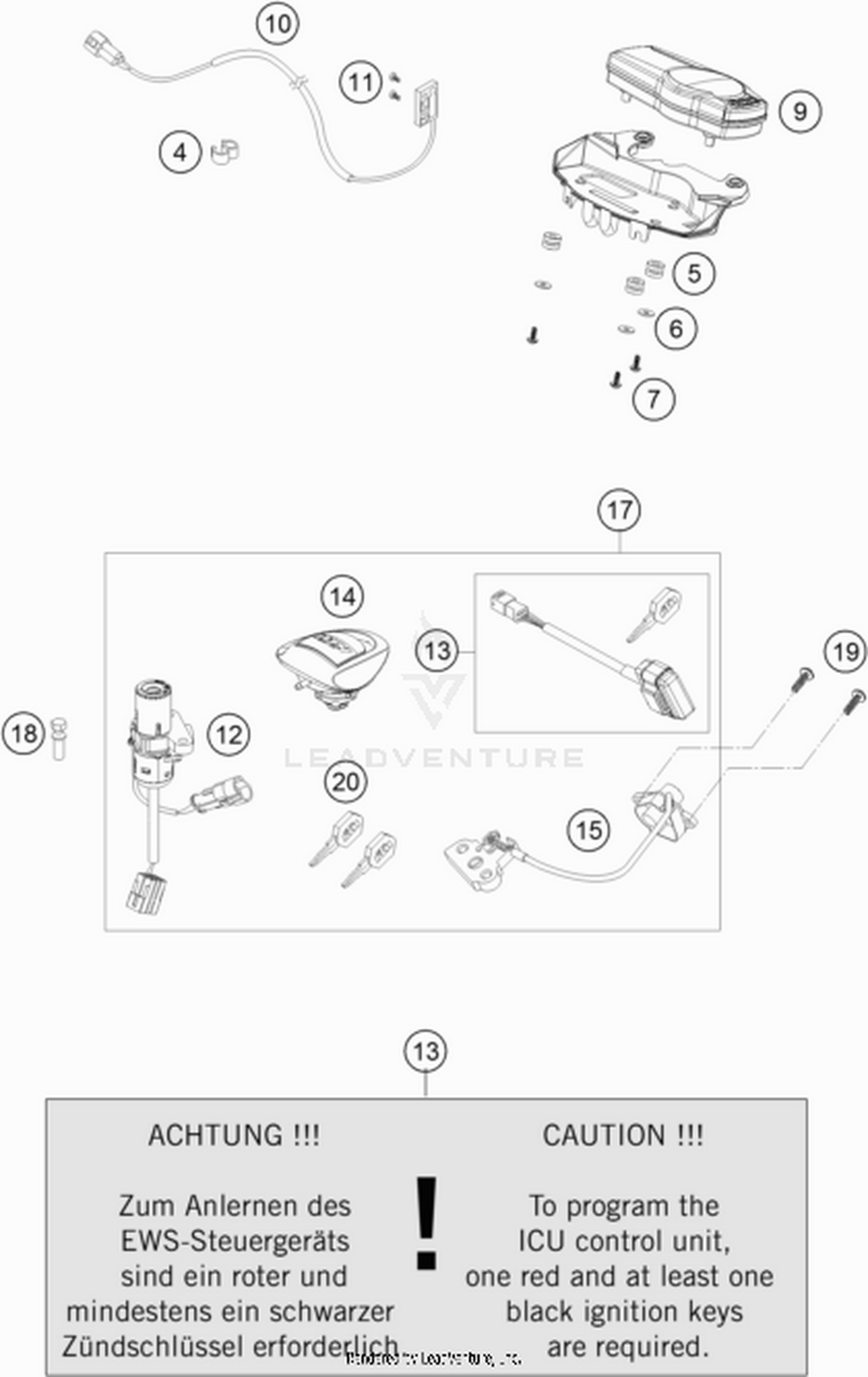 14 INSTRUMENTS / LOCK SYSTEM