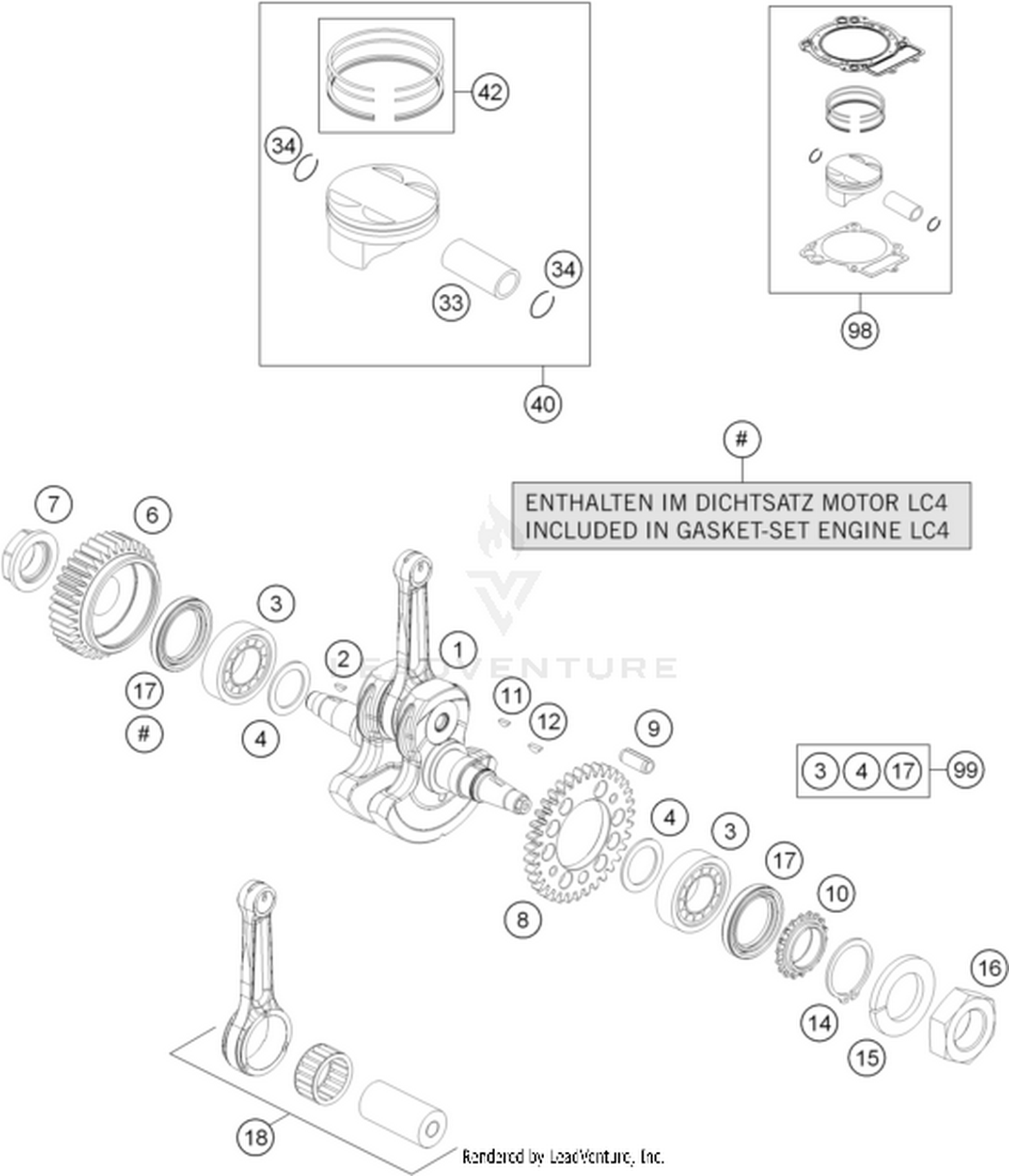 30 CRANKSHAFT, PISTON