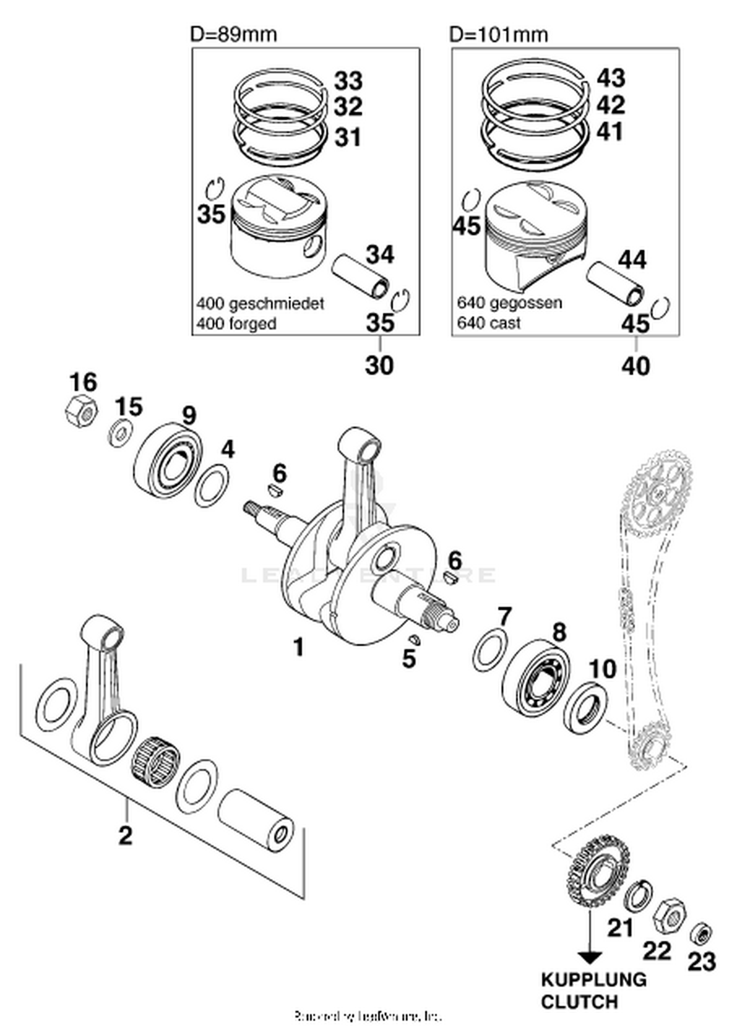 30 CRANKSHAFT, PISTON