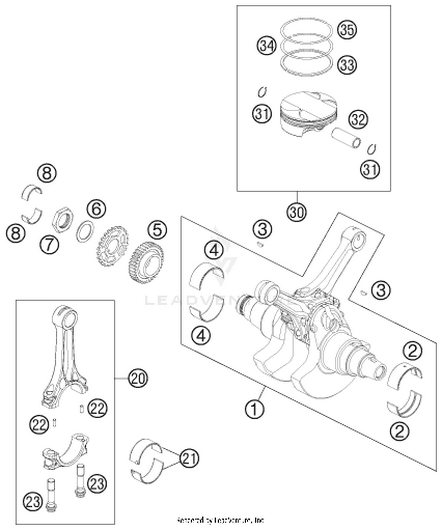 30 CRANKSHAFT, PISTON