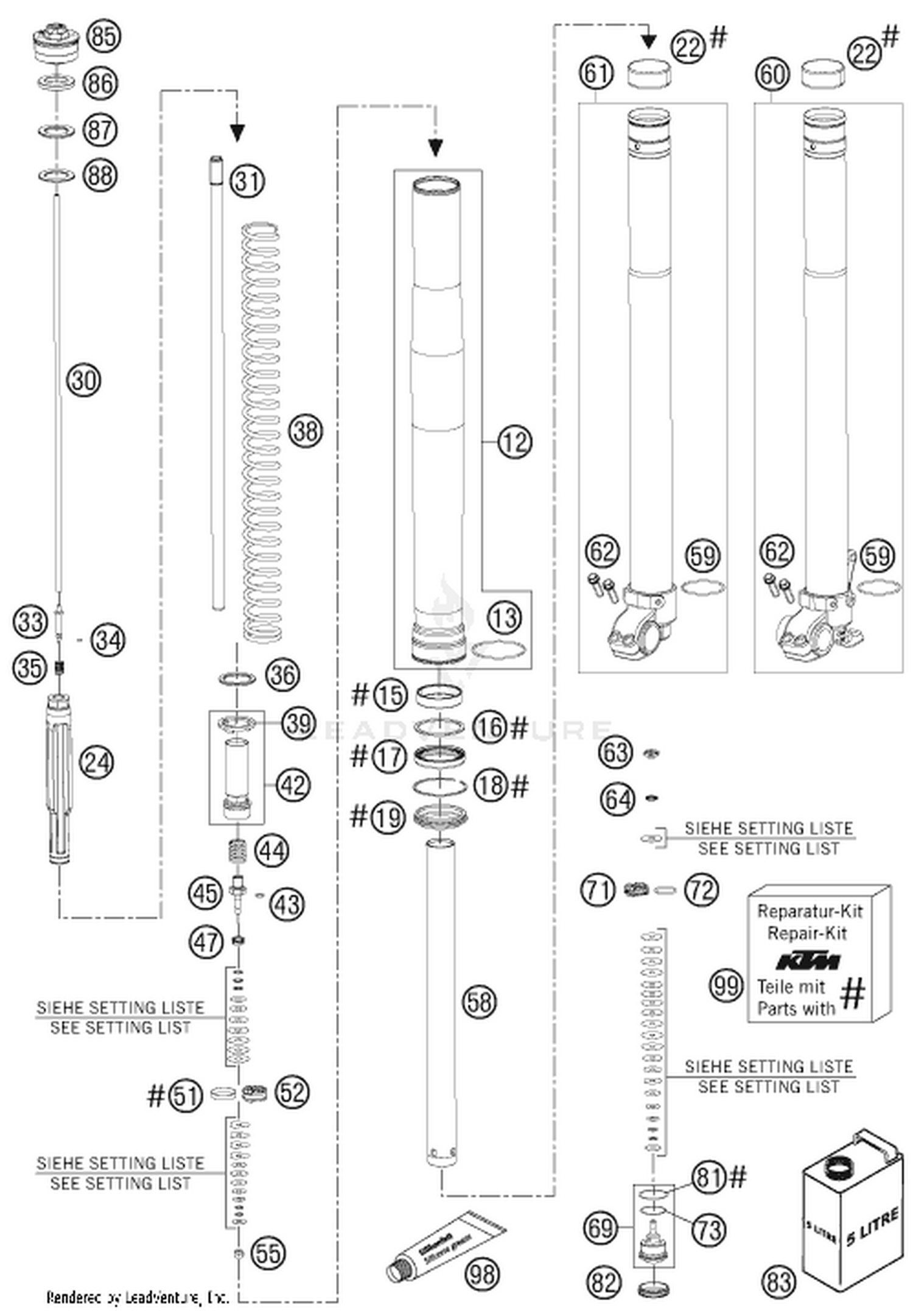 01 FRONT FORK DISASSEMBLED