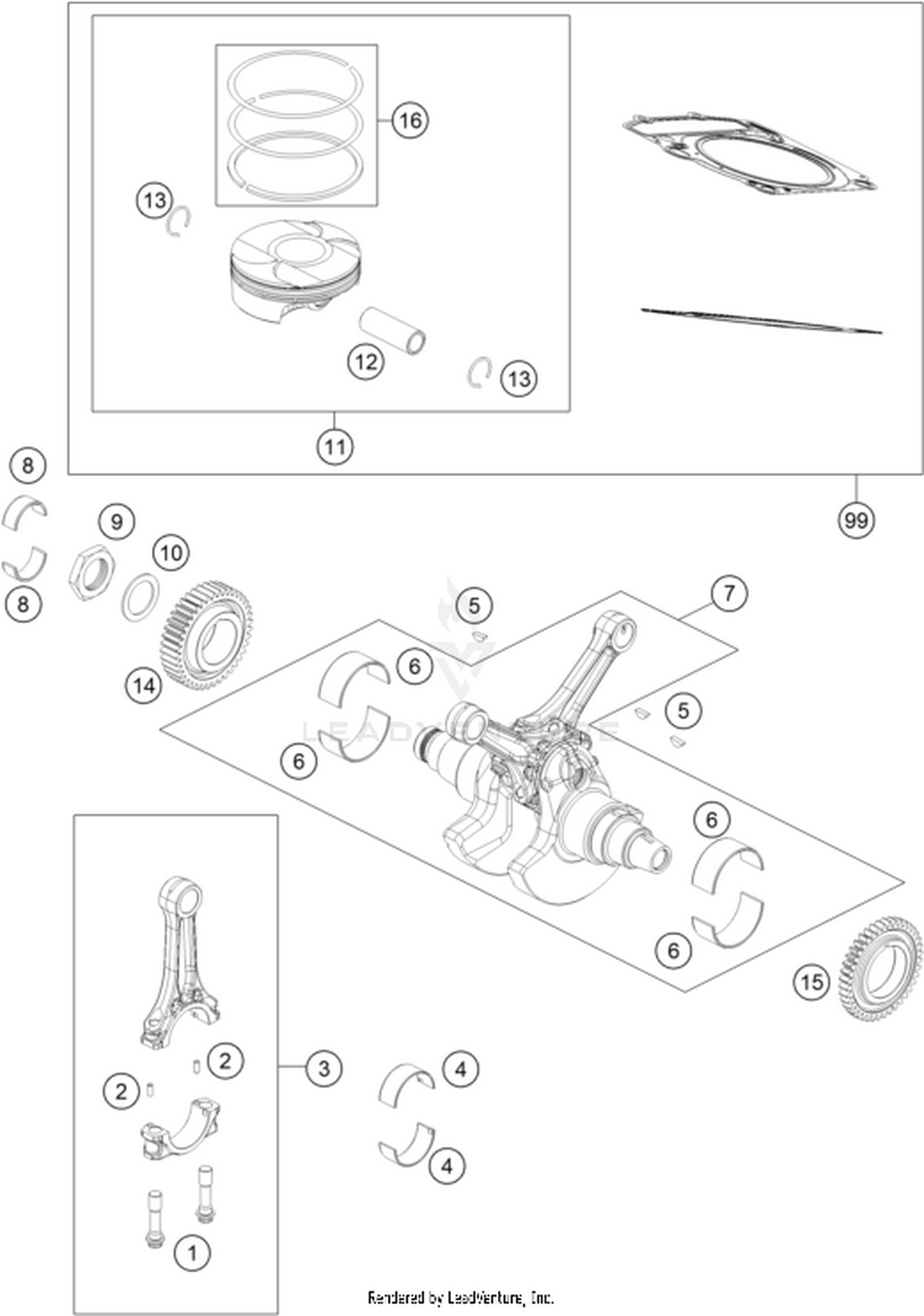 30 CRANKSHAFT, PISTON