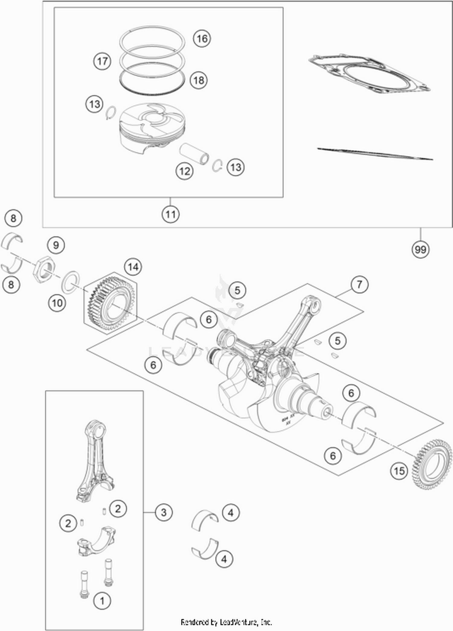 30 CRANKSHAFT, PISTON