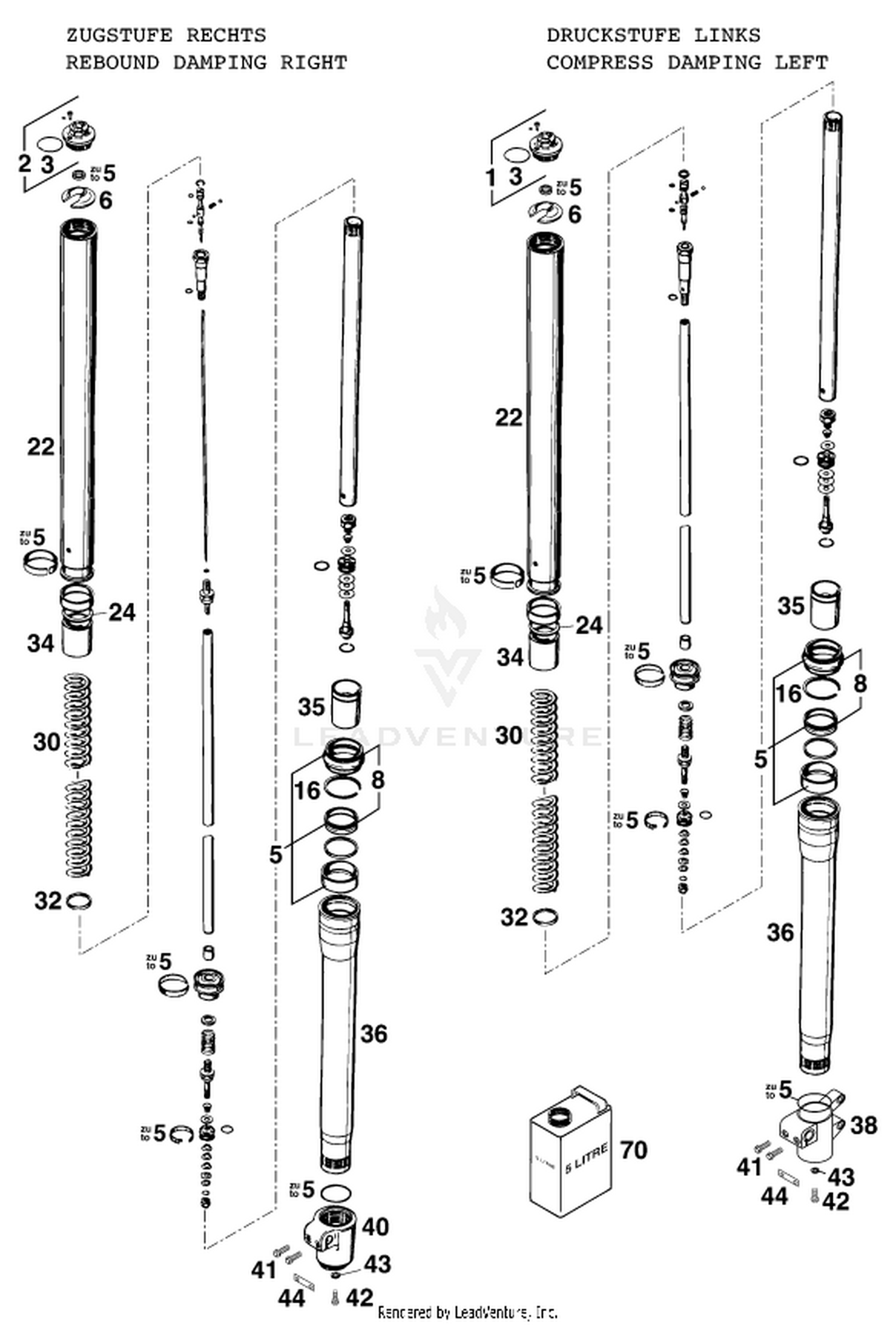 01 FRONT FORK DISASSEMBLED