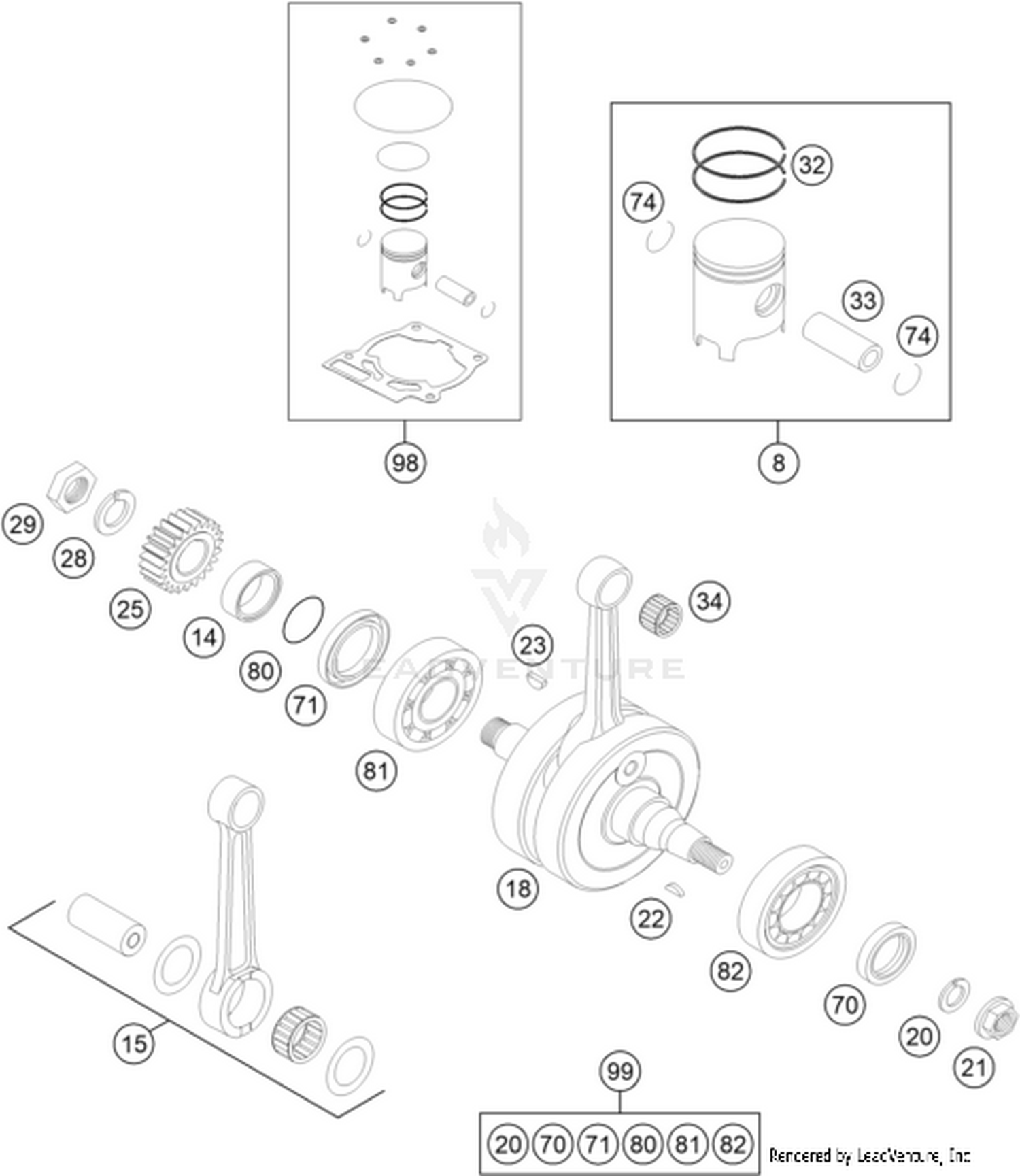 30 CRANKSHAFT, PISTON