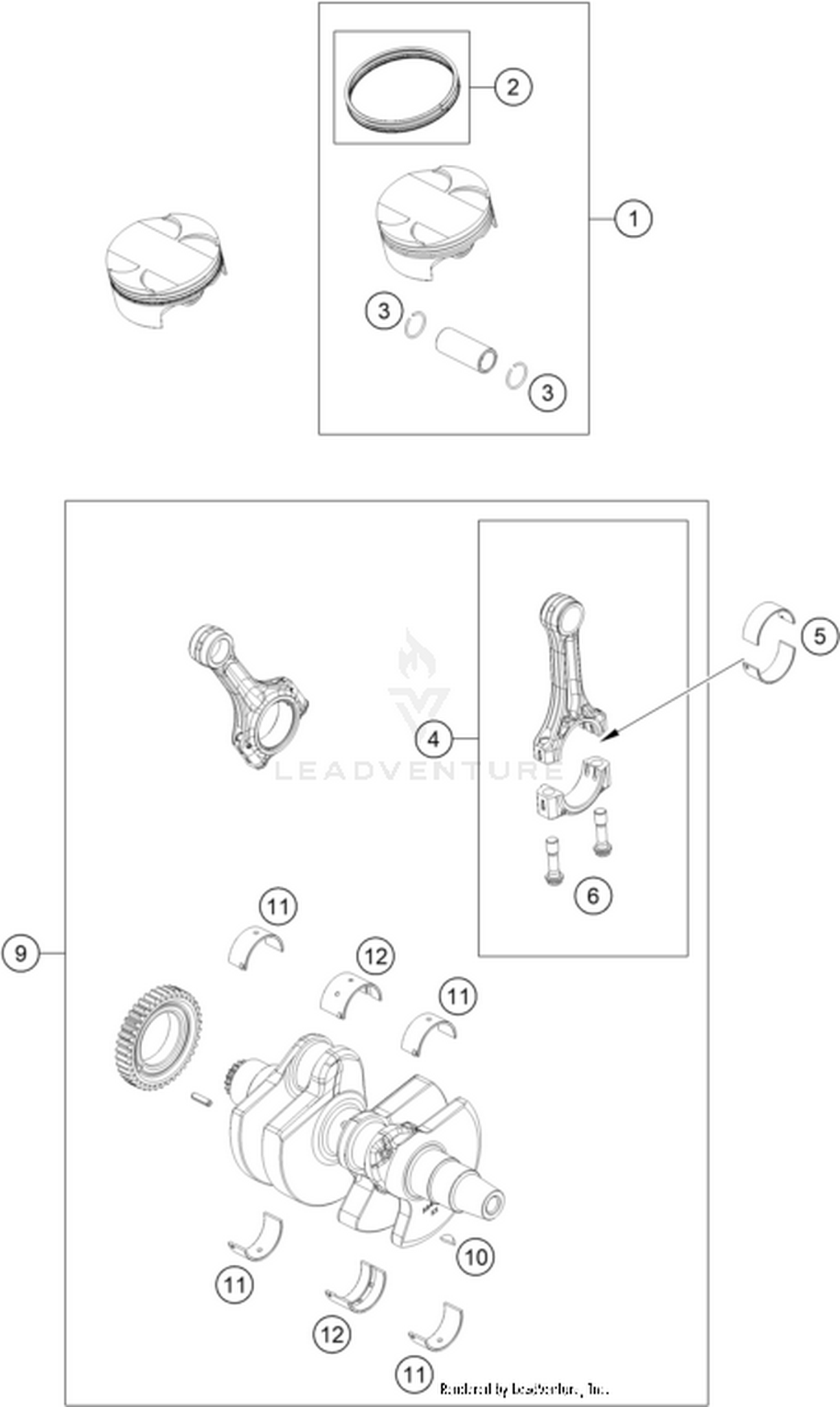 30 CRANKSHAFT, PISTON