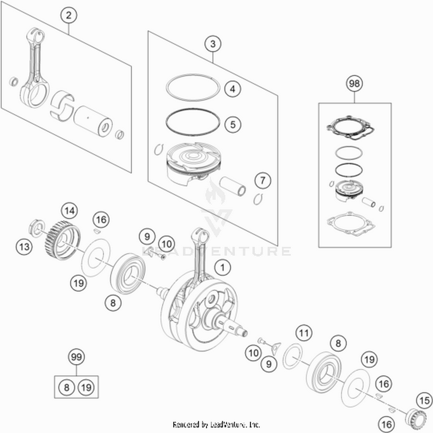 30 CRANKSHAFT, PISTON