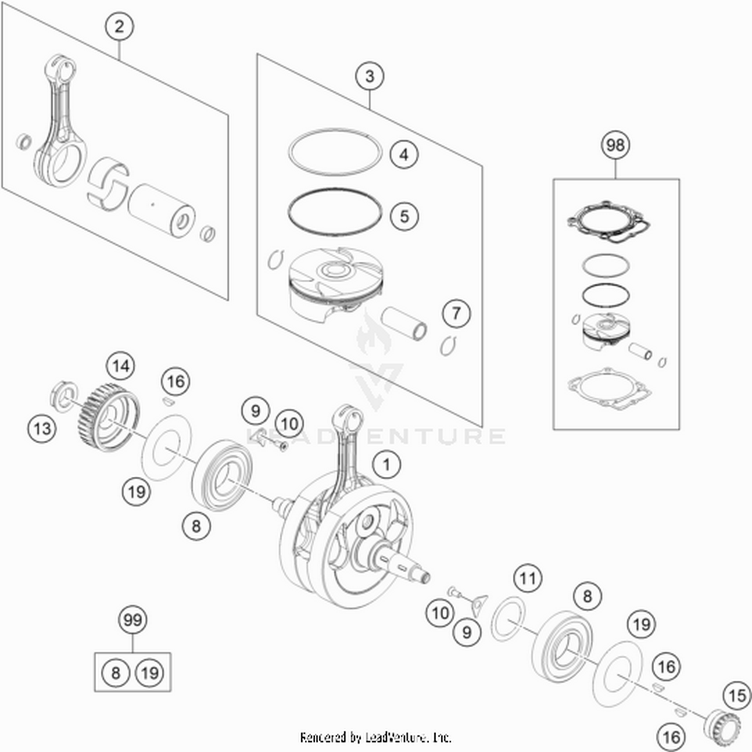 30 CRANKSHAFT, PISTON