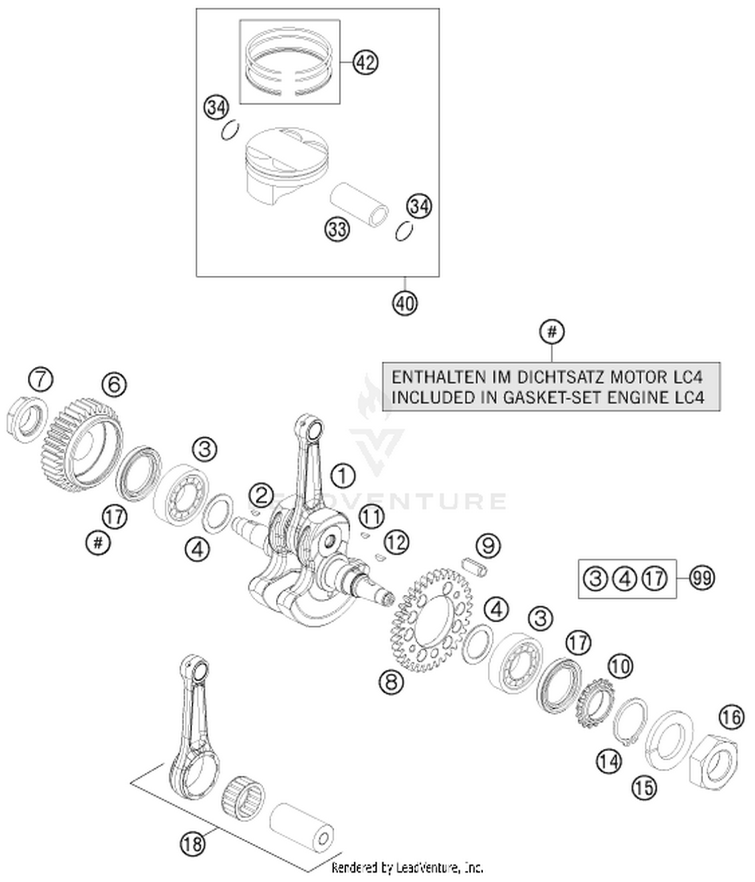 30 CRANKSHAFT, PISTON