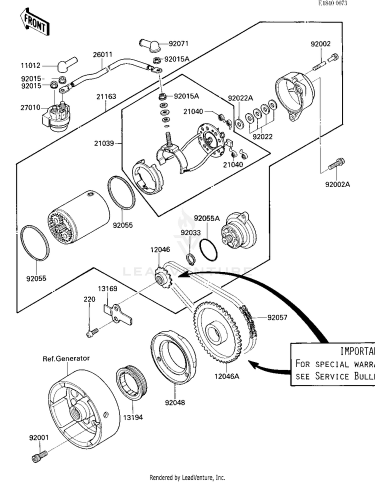 Starter Motor/Starter Clutch (-E/No. 017 Schematic