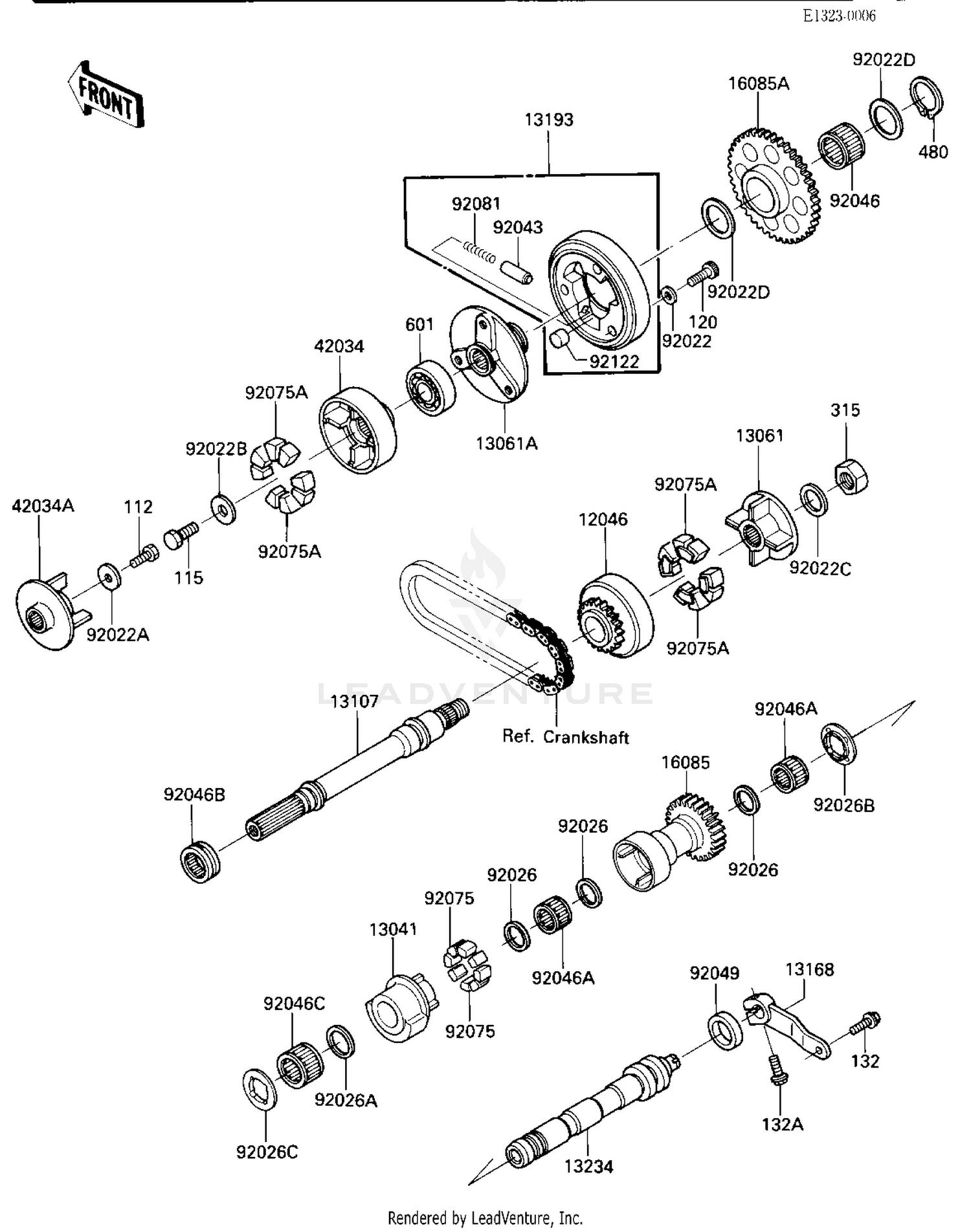 BALANCER/STARTER CLUTCH (-E/NO.015992)