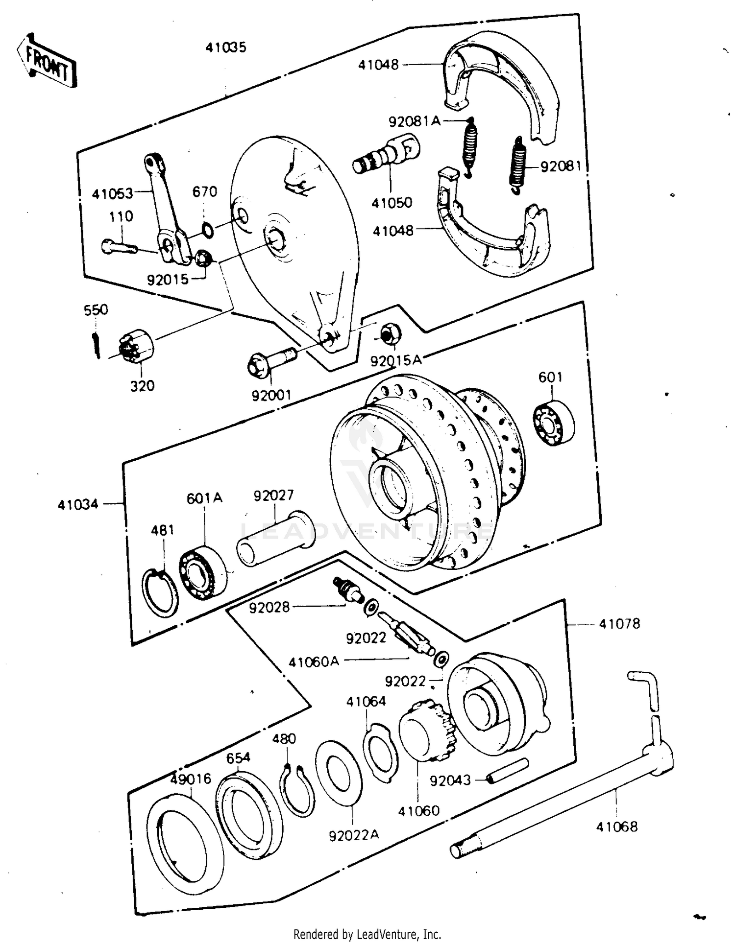 FRONT HUB/BRAKE ('81-'82 A2/A3)