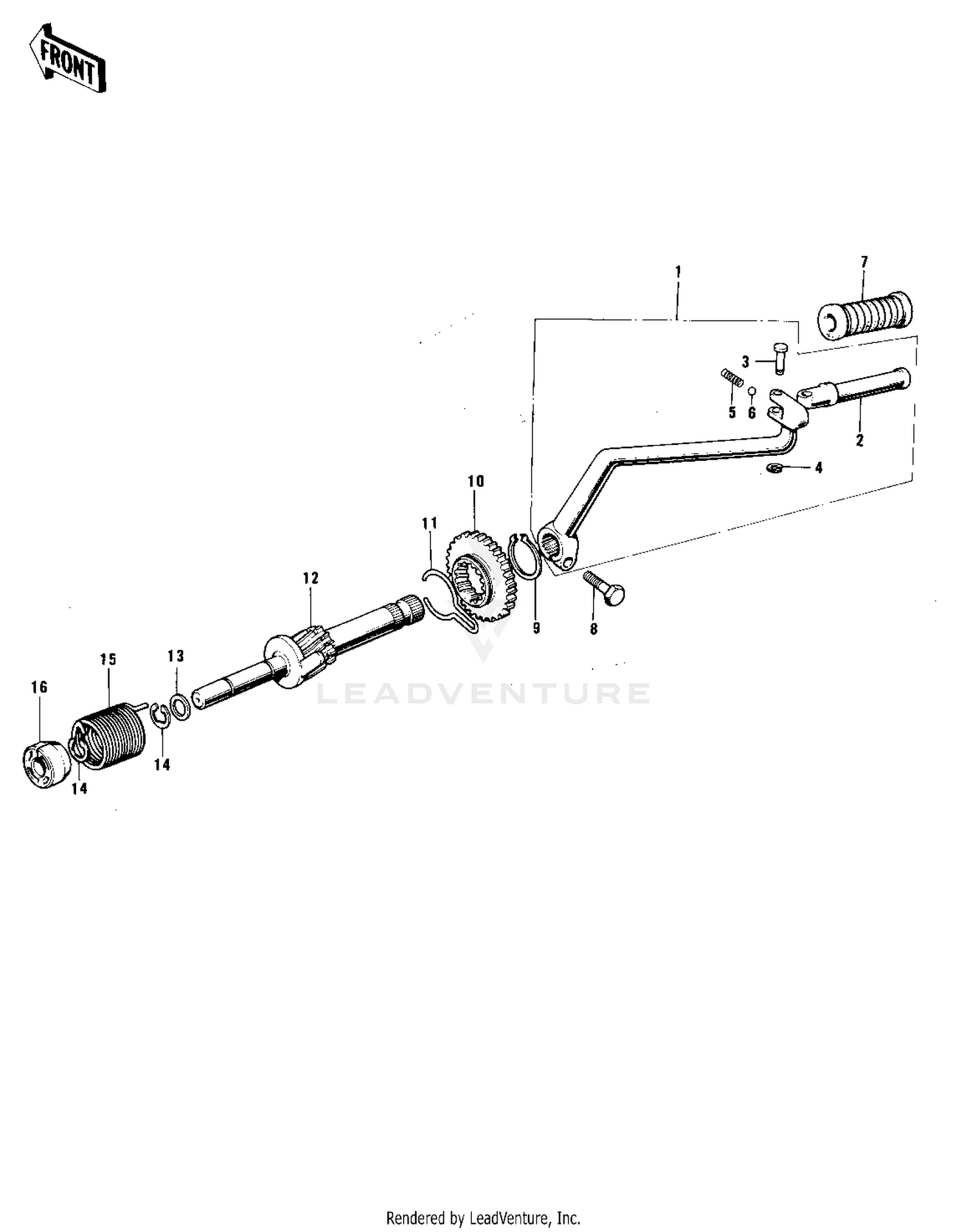 KICKSTARTER MECHANISM ('74-'75 F7-C/F6-D
