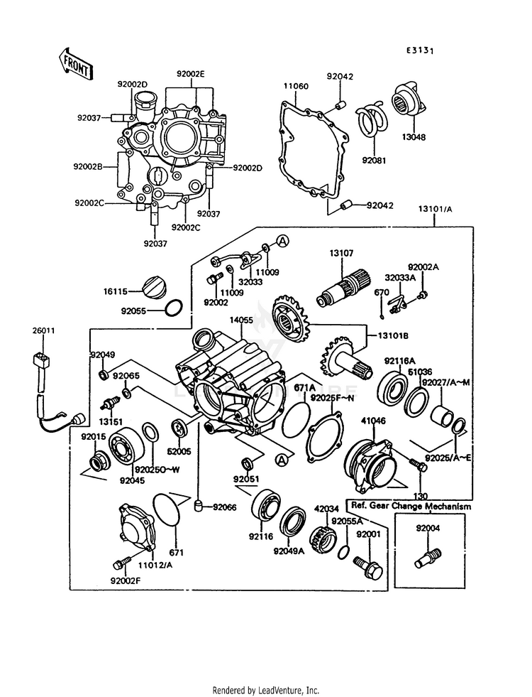 Front Bevel Gear Schematic