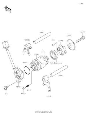 Gear Change Drum/shift Fork(s) Schematic